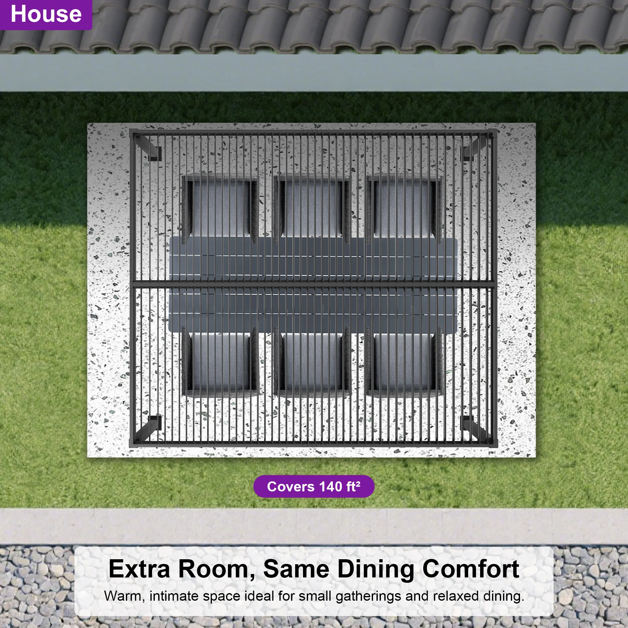 PURPLE LEAF Caesar Louvered Pergola with Milky String Lights Patio Aluminum Pergola with Independent Adjustable Rainproof Roof Hardtop Pergola for Outdoor Deck Garden Yard - Image 93