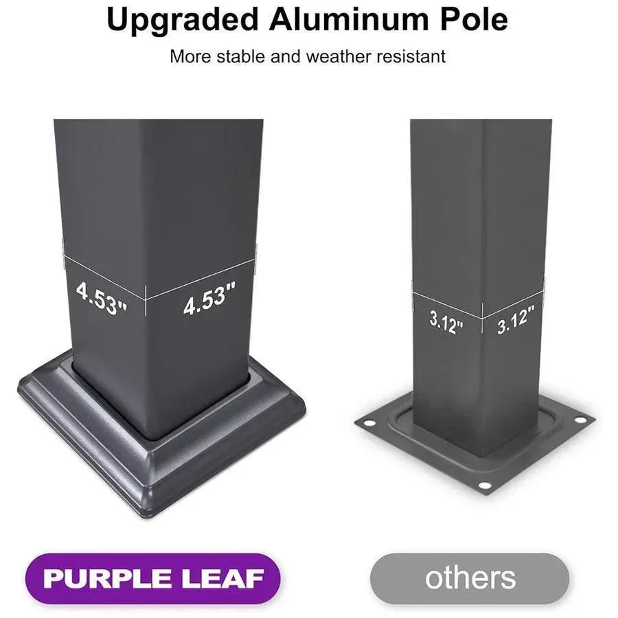 PURPLE LEAF Caesar Louvered Pergola with Yellow String Lights Patio Aluminum Pergola with Independent Adjustable Rainproof Roof Hardtop Pergola for Outdoor Deck Garden Yard - Image 15