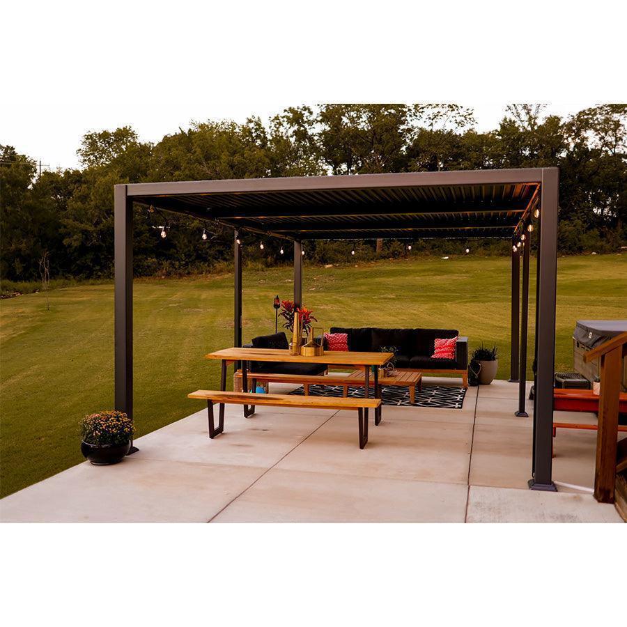 PURPLE LEAF Caesar Louvered Pergola with Yellow String Lights Patio Aluminum Pergola with Independent Adjustable Rainproof Roof Hardtop Pergola for Outdoor Deck Garden Yard - Image 32
