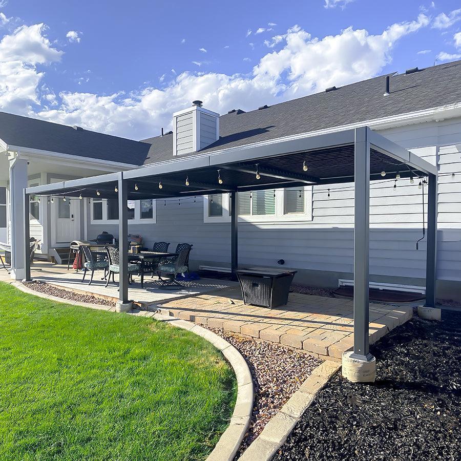 PURPLE LEAF Caesar Louvered Pergola with Yellow String Lights Patio Aluminum Pergola with Independent Adjustable Rainproof Roof Hardtop Pergola for Outdoor Deck Garden Yard - Image 34