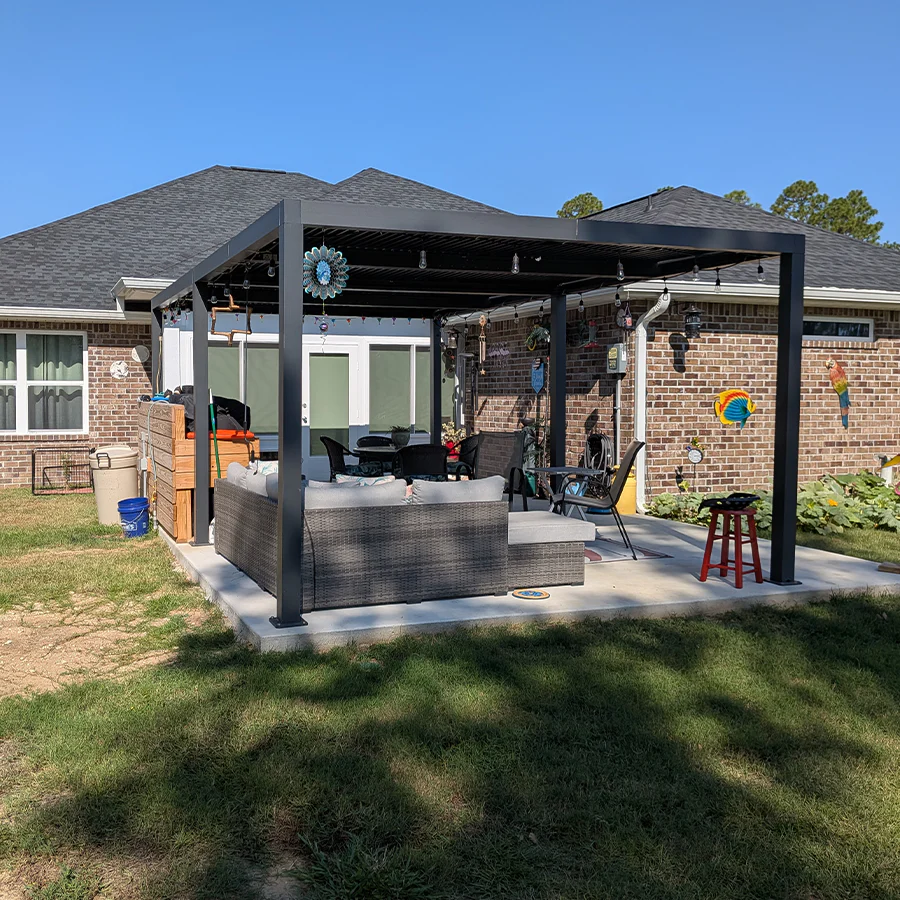 PURPLE LEAF Caesar Louvered Pergola with Yellow String Lights Patio Aluminum Pergola with Independent Adjustable Rainproof Roof Hardtop Pergola for Outdoor Deck Garden Yard - Image 82