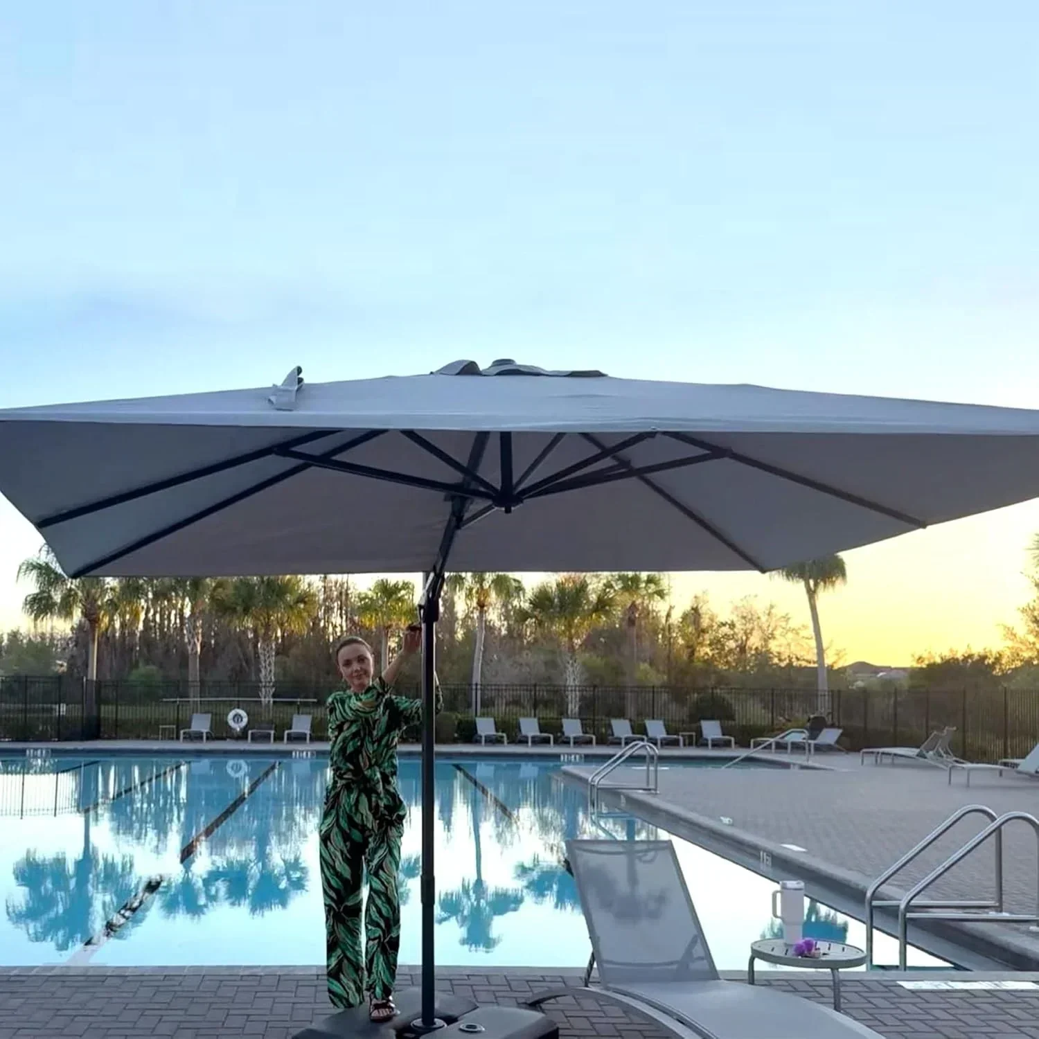 PURPLE LEAF UV Resistant Left-right Tilting Patio Umbrella Swivel Outdoor Umbrella - Image 105