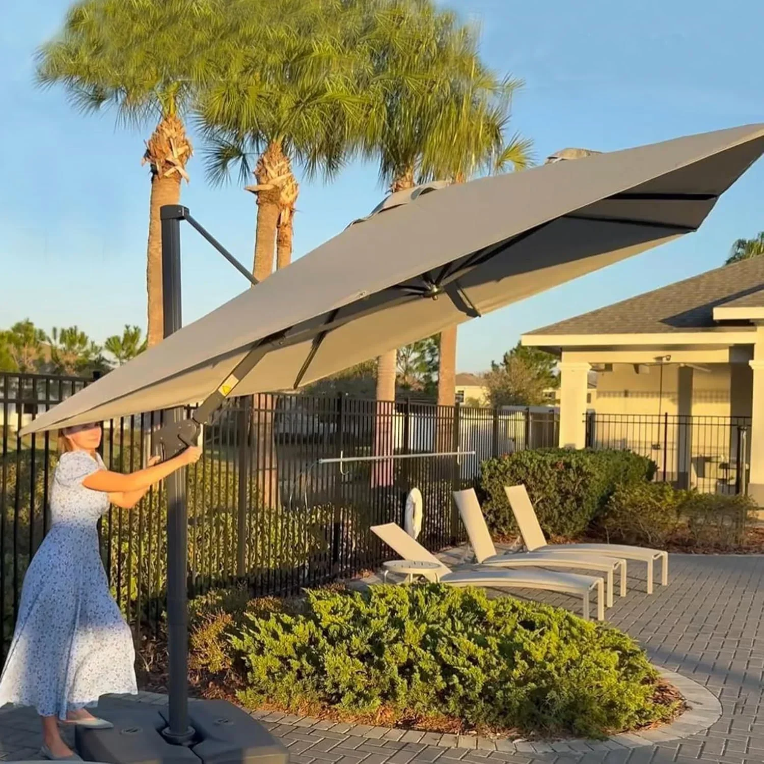 PURPLE LEAF UV Resistant Left-right Tilting Patio Umbrella Swivel Outdoor Umbrella - Image 106