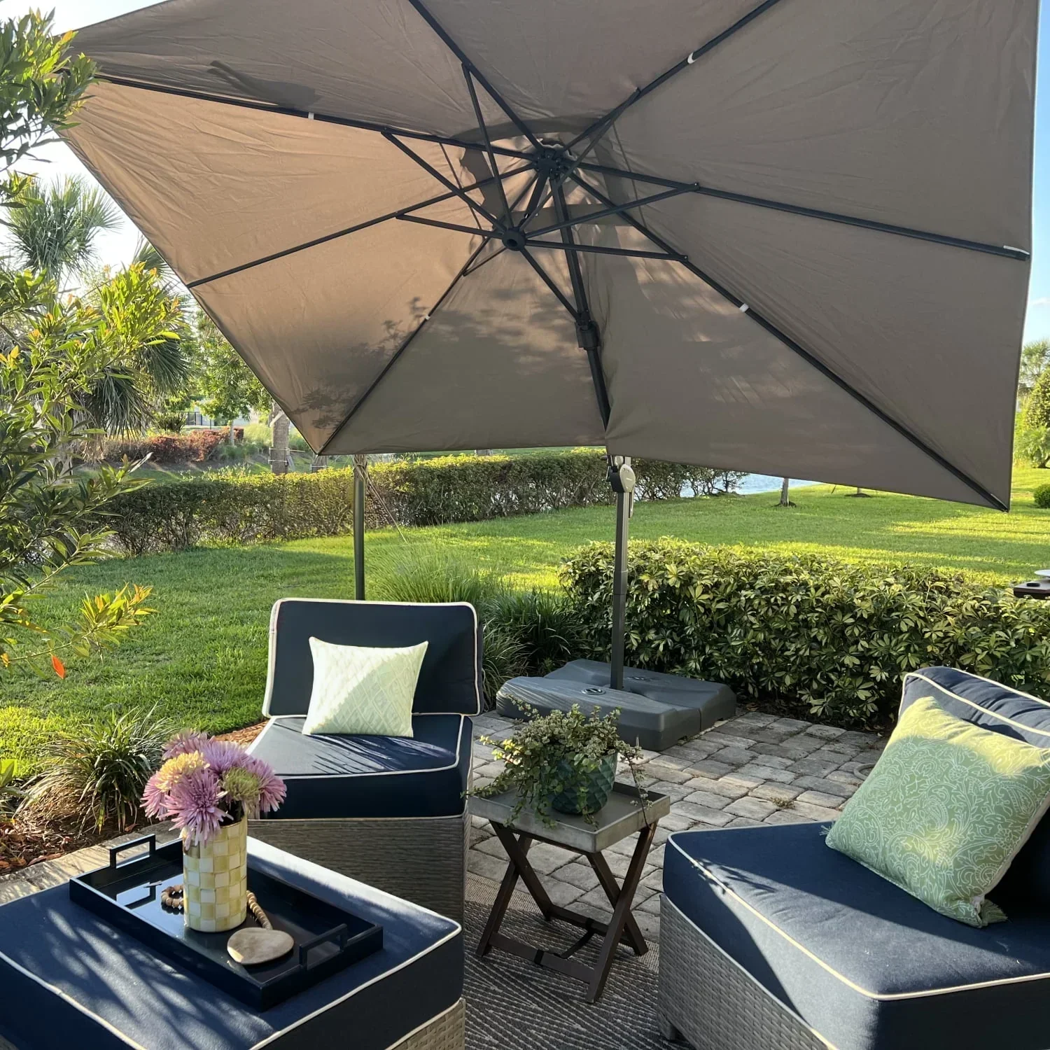 PURPLE LEAF UV Resistant Left-right Tilting Patio Umbrella Swivel Outdoor Umbrella - Image 107