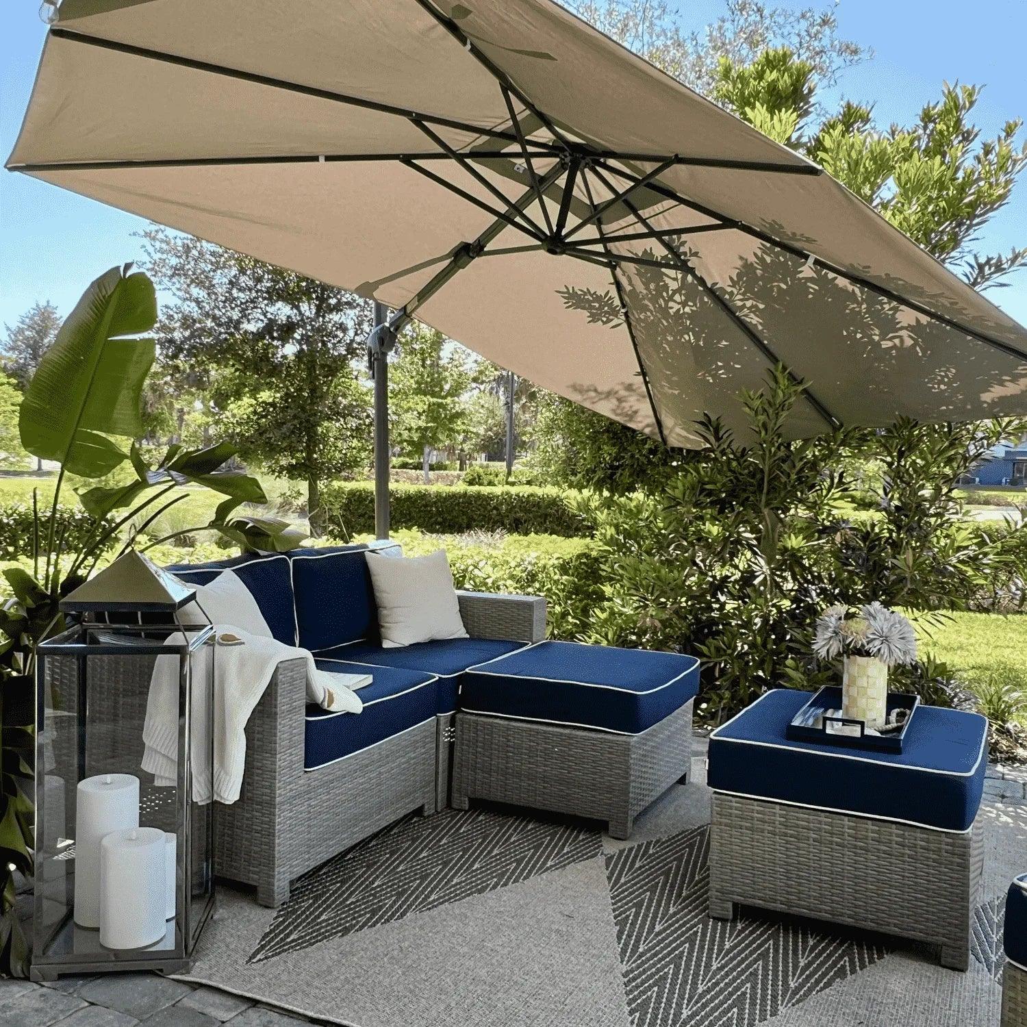 PURPLE LEAF UV Resistant Left-right Tilting Patio Umbrella Swivel Outdoor Umbrella - Image 108