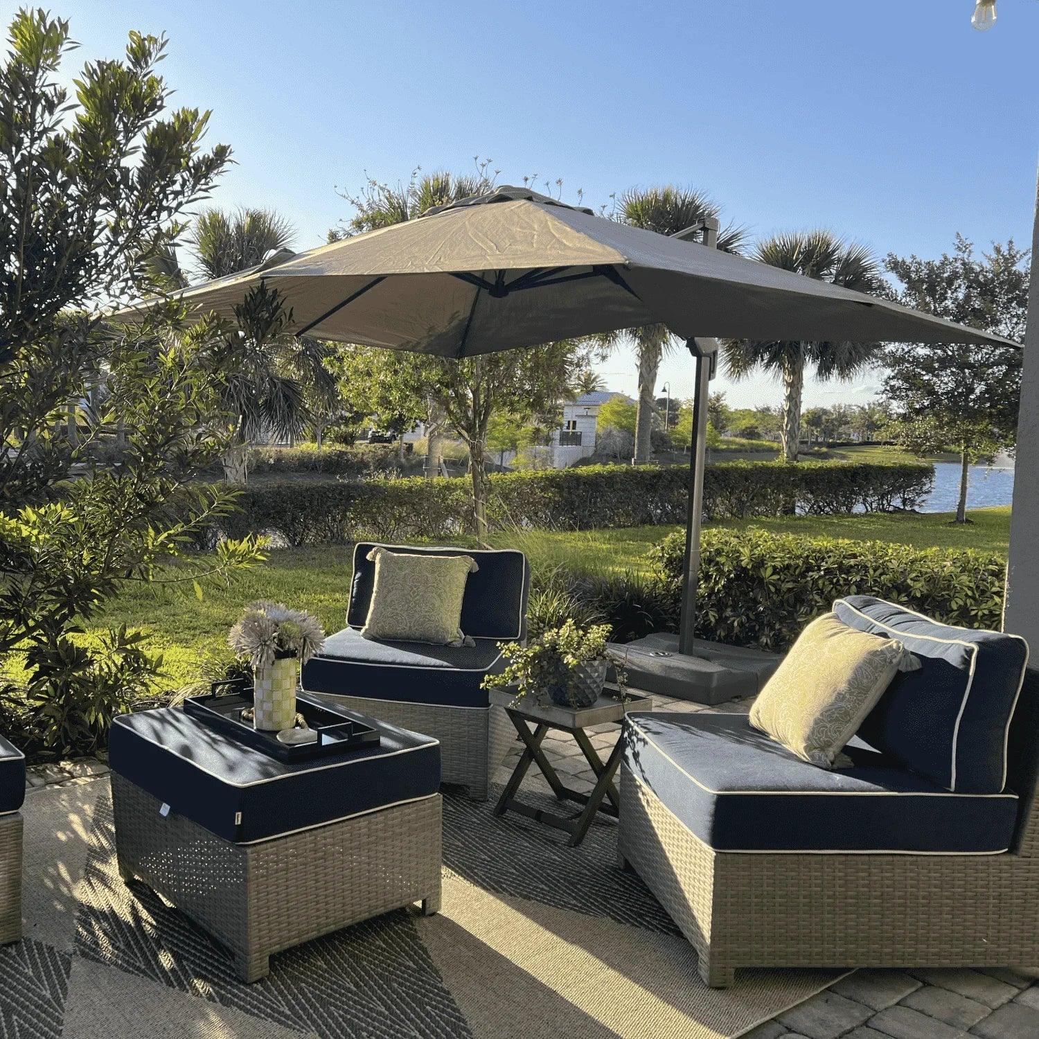 PURPLE LEAF UV Resistant Left-right Tilting Patio Umbrella Swivel Outdoor Umbrella - Image 109