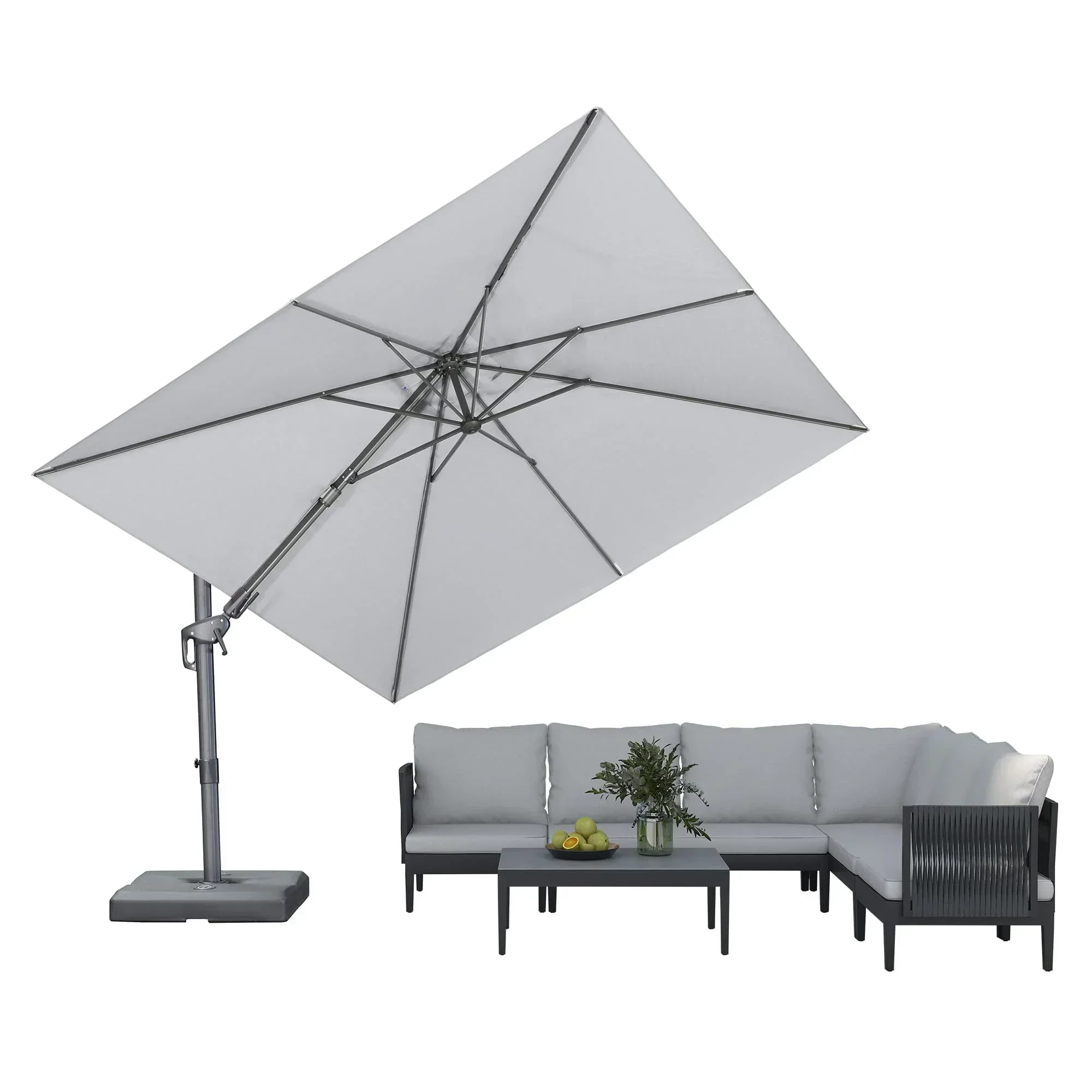 PURPLE LEAF UV Resistant Left-right Tilting Patio Umbrella Swivel Outdoor Umbrella - Image 48
