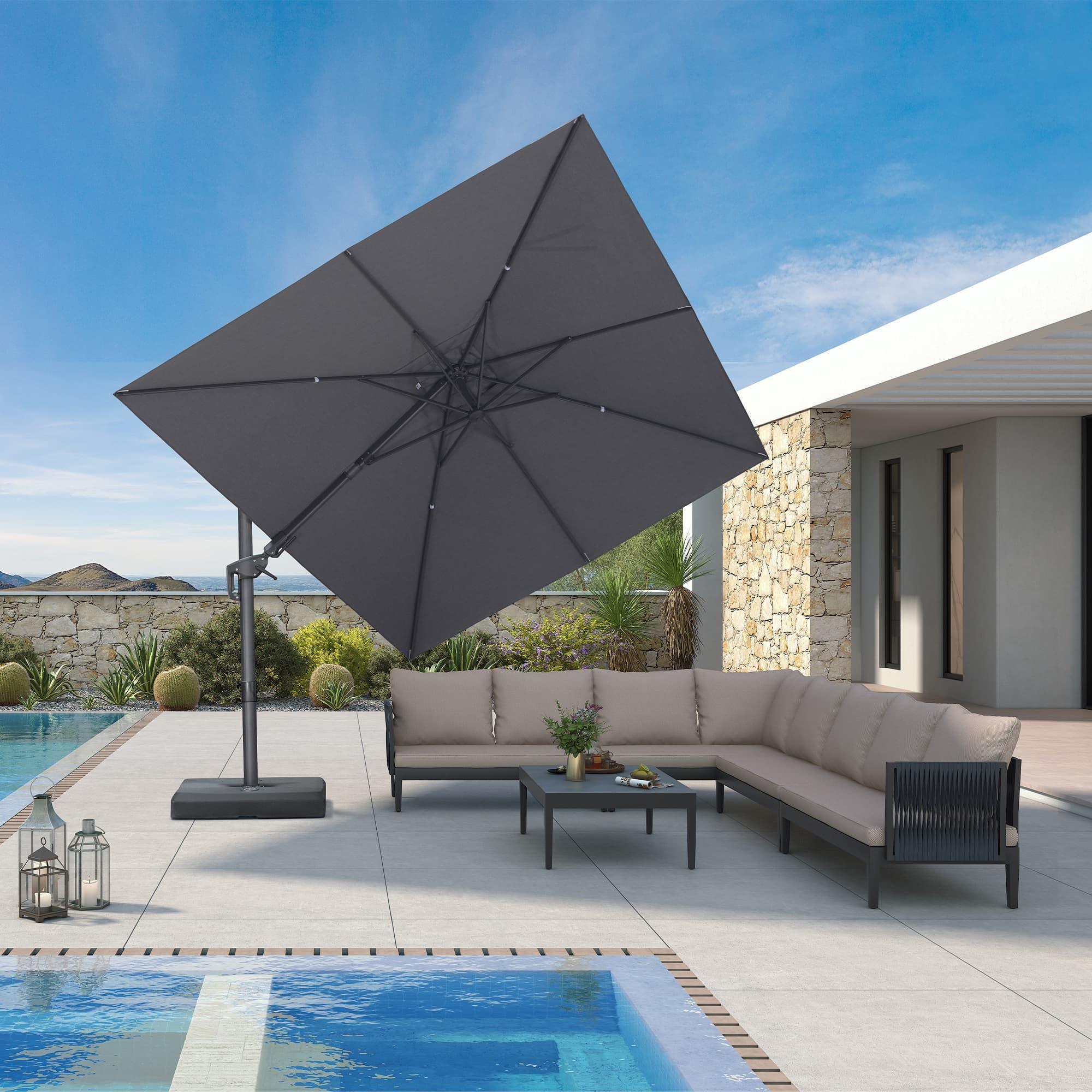 PURPLE LEAF UV Resistant Left-right Tilting Patio Umbrella Swivel Outdoor Umbrella - Image 66