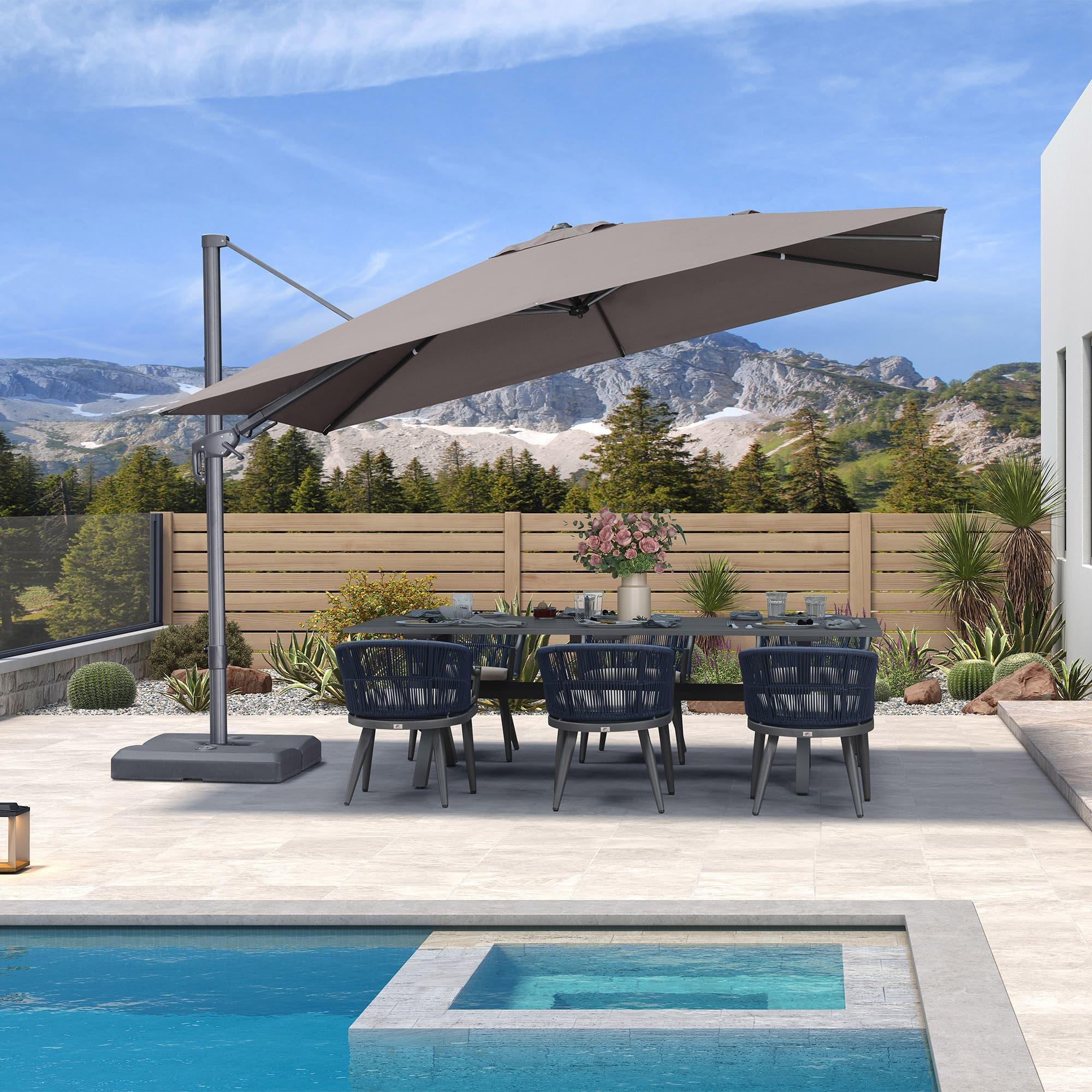 PURPLE LEAF UV Resistant Left-right Tilting Patio Umbrella Swivel Outdoor Umbrella - Image 75