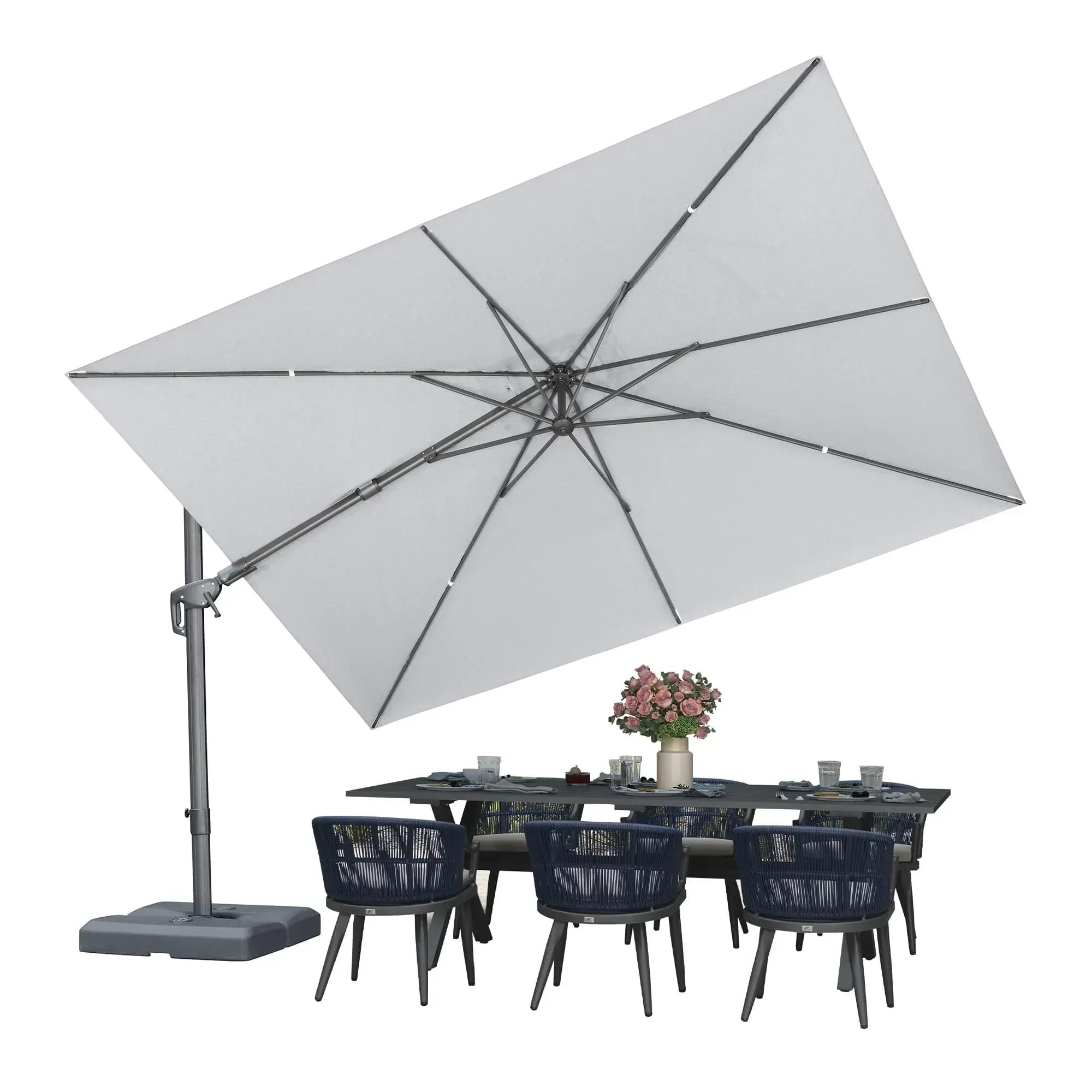 PURPLE LEAF UV Resistant Left-right Tilting Patio Umbrella Swivel Outdoor Umbrella - Image 78