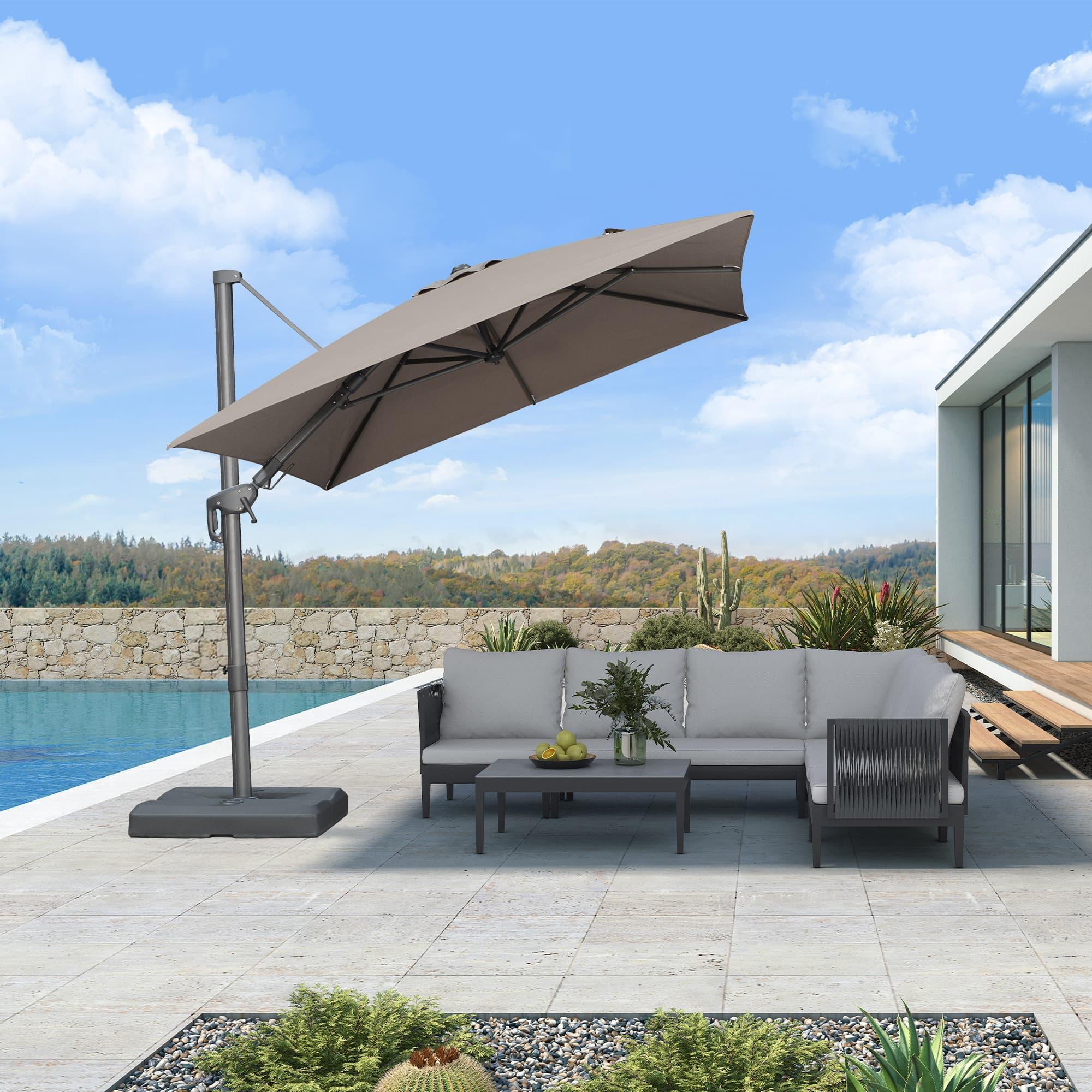 PURPLE LEAF UV Resistant Left-right Tilting Patio Umbrella Swivel Outdoor Umbrella - Image 88