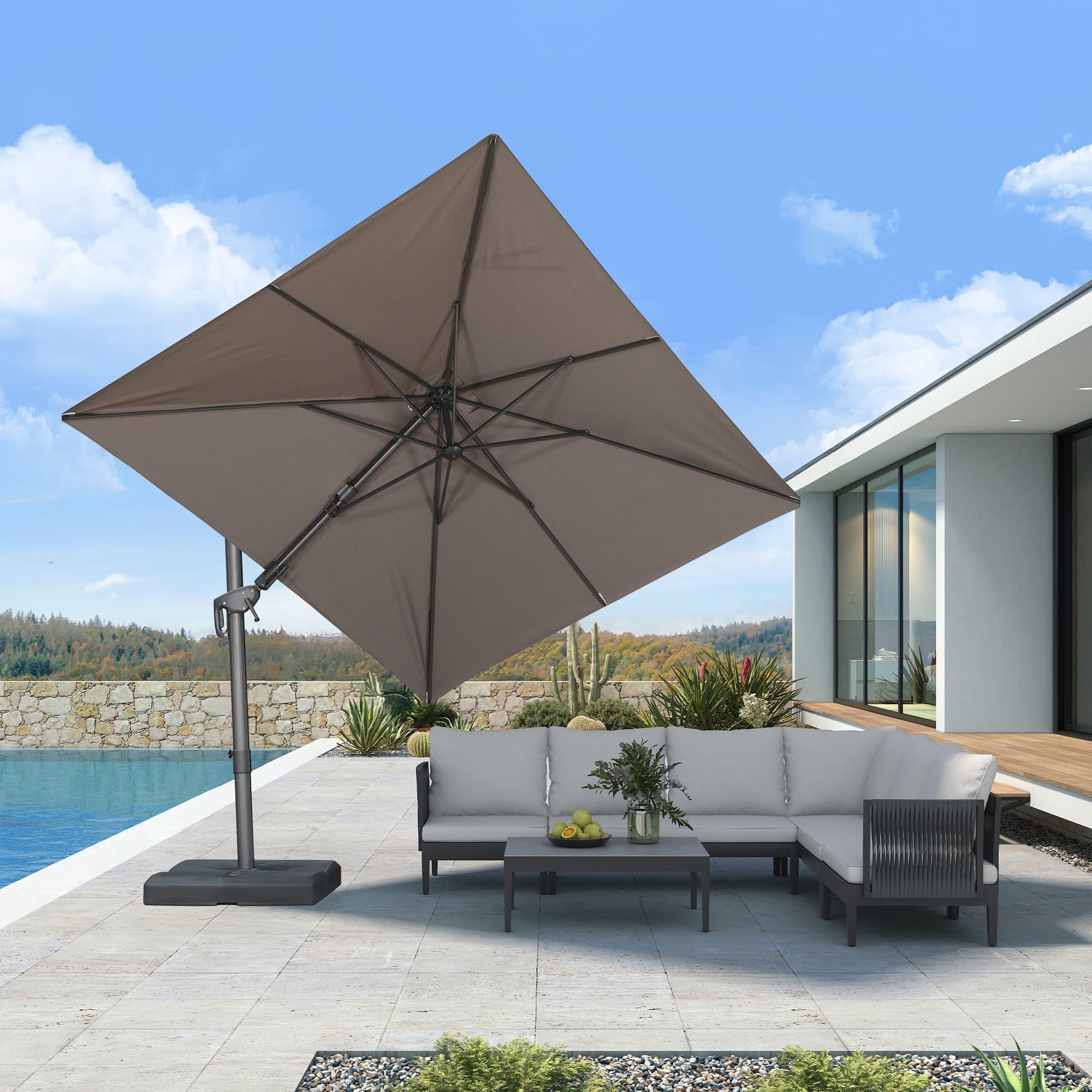 PURPLE LEAF UV Resistant Left-right Tilting Patio Umbrella Swivel Outdoor Umbrella - Image 90