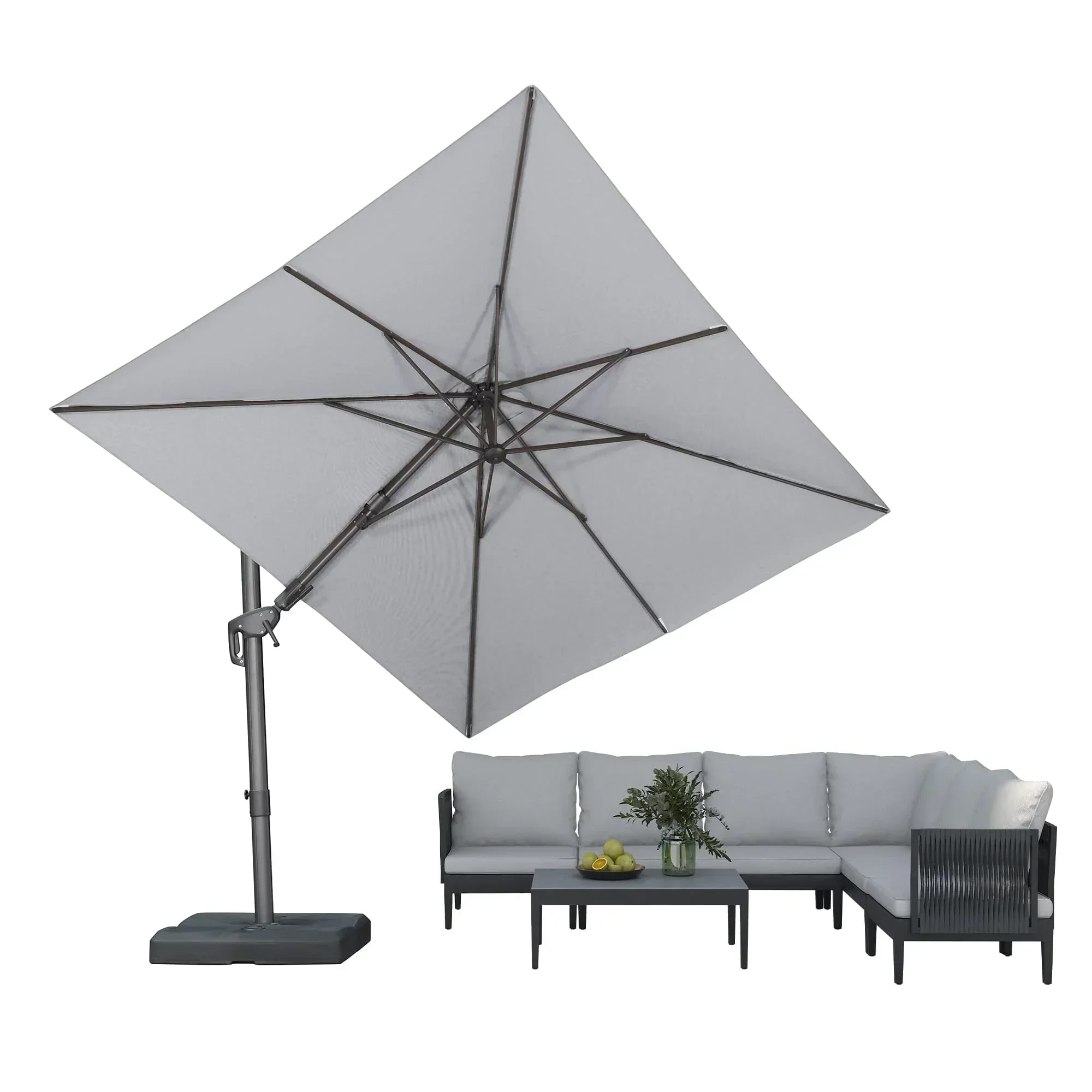 PURPLE LEAF UV Resistant Left-right Tilting Patio Umbrella Swivel Outdoor Umbrella - Image 95