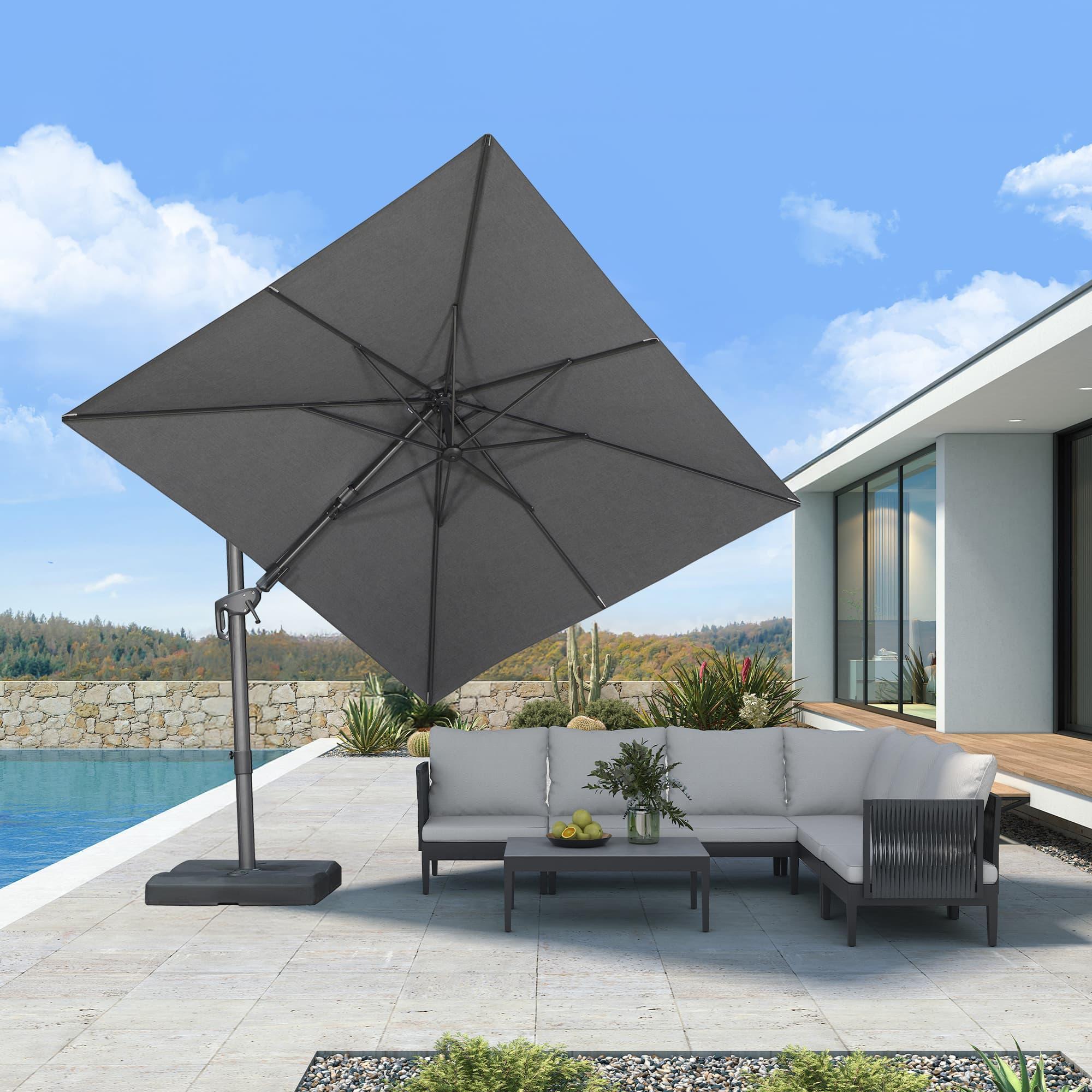 PURPLE LEAF UV Resistant Left-right Tilting Patio Umbrella Swivel Outdoor Umbrella - Image 100