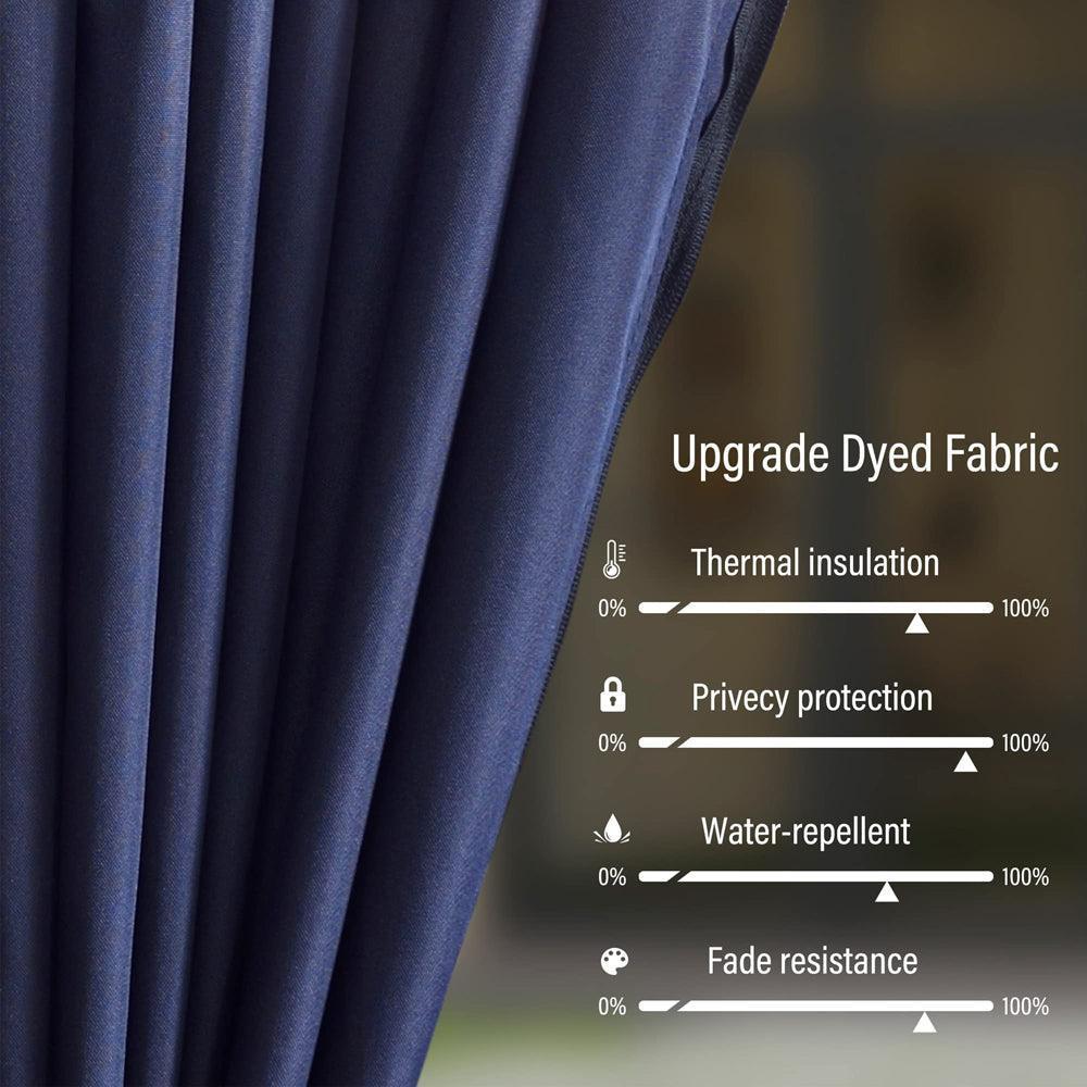 PURPLE LEAF Outdoor Hardtop Gazebo for Patio Bronze Aluminum Frame Pavilion with Navy-Blue Curtain - Image 12