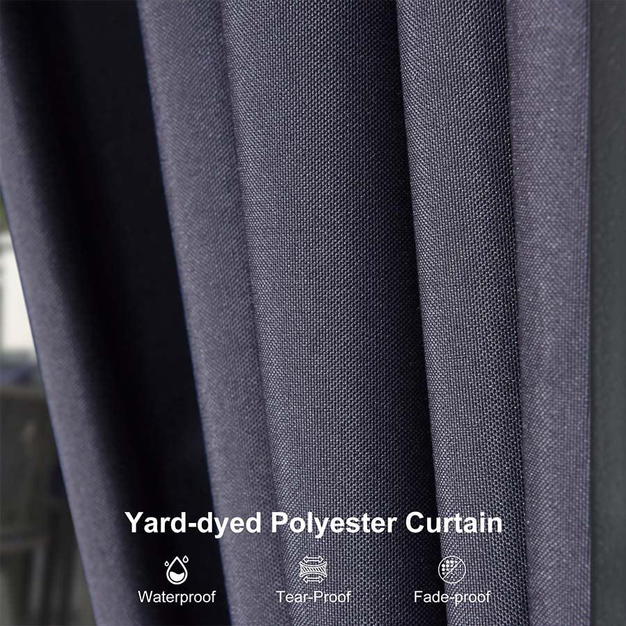 PURPLE LEAF Outdoor Hardtop Gazebo for Patio Grey Aluminum Frame Pavilion with Navy-Blue Curtain and String Lights - Image 8