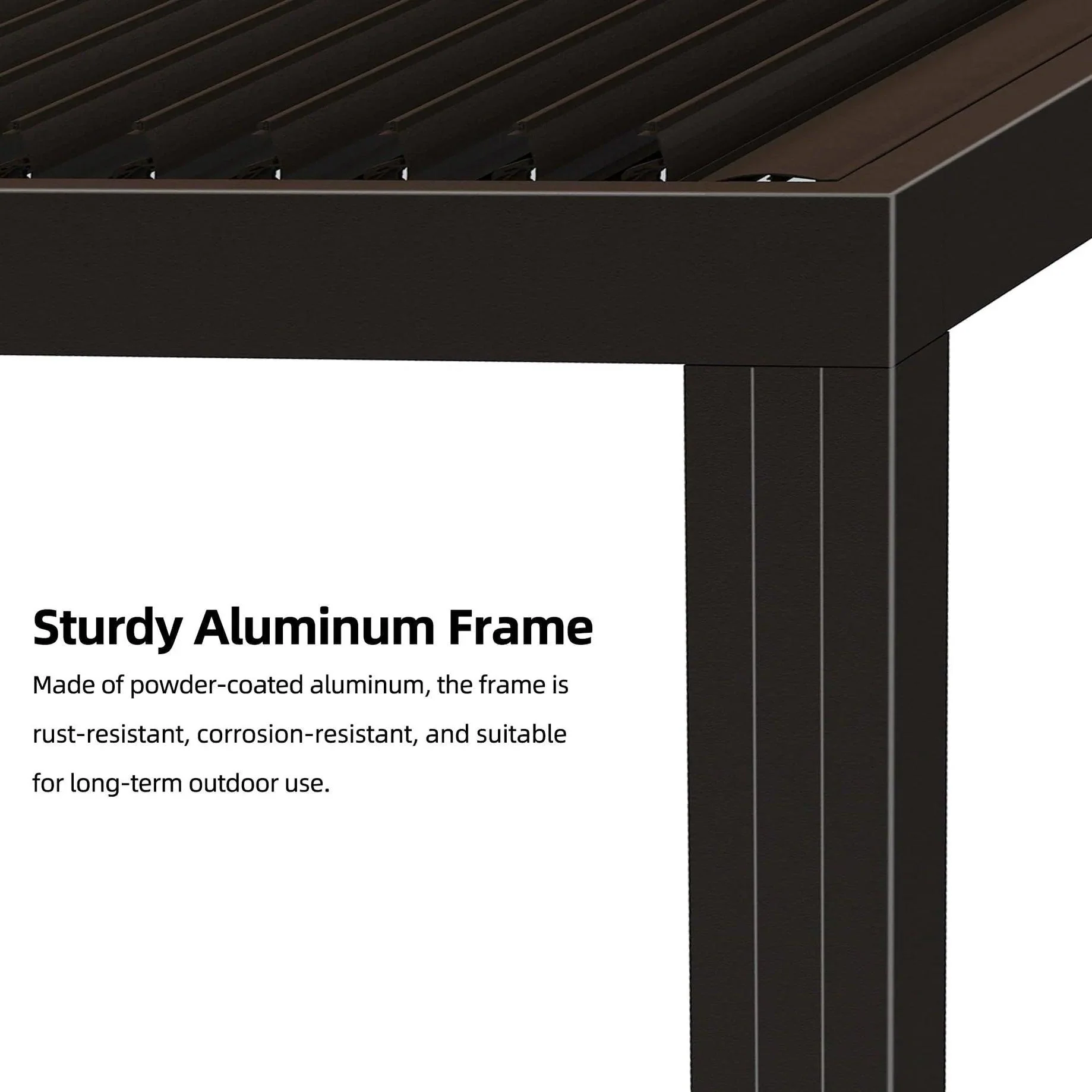 PURPLE LEAF Athena Outdoor Louvered Pergola Adjustable Metal Roof Bronze Hardtop Gazebo Patio Pavilion - Image 22