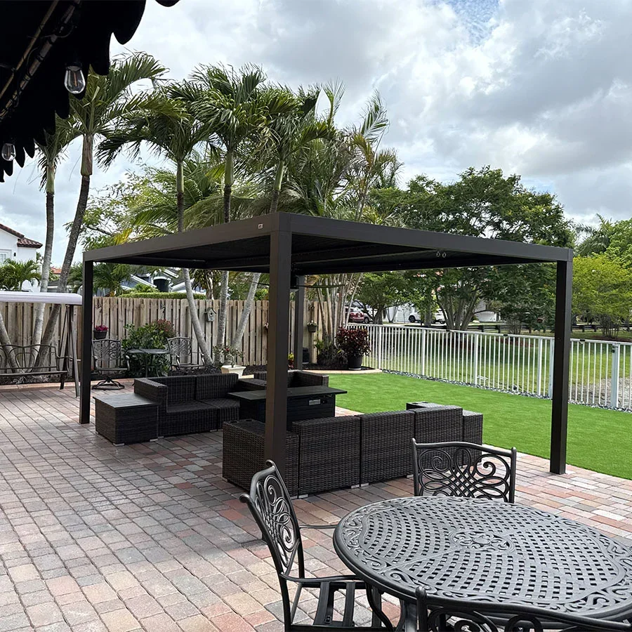 PURPLE LEAF Athena Louvered Pergola Outdoor Aluminum Pergola with Adjustable Roof for Deck Backyard Garden Hardtop Gazebo - Image 201