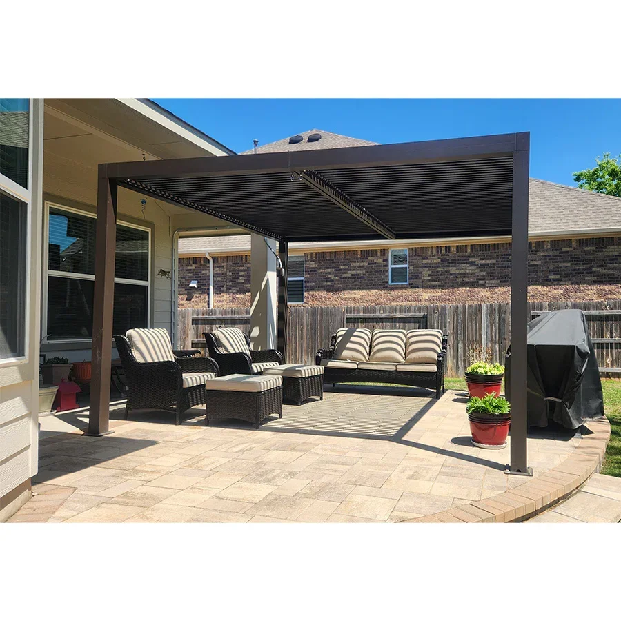 PURPLE LEAF Athena Louvered Pergola Outdoor Aluminum Pergola with Adjustable Roof for Deck Backyard Garden Hardtop Gazebo - Image 204