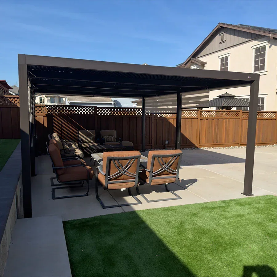 PURPLE LEAF Athena Louvered Pergola Outdoor Aluminum Pergola with Adjustable Roof for Deck Backyard Garden Hardtop Gazebo - Image 203