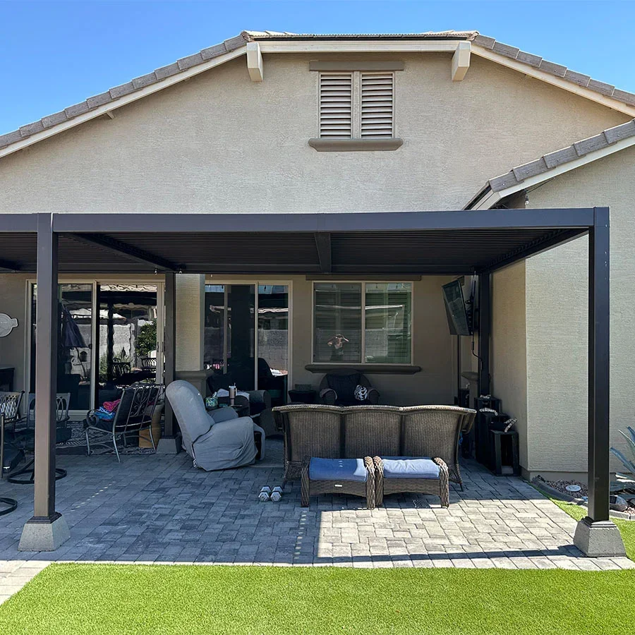 PURPLE LEAF Athena Louvered Pergola Outdoor Aluminum Pergola with Adjustable Roof for Deck Backyard Garden Hardtop Gazebo - Image 202