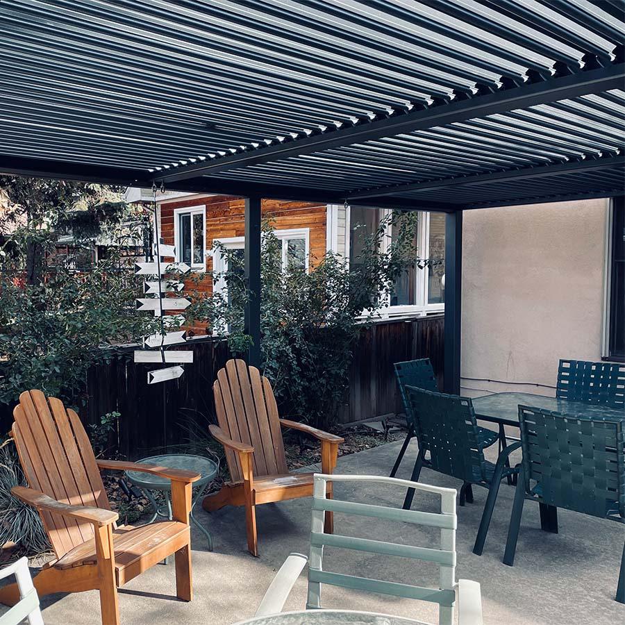PURPLE LEAF Caesar Solar Louvered Pergola with LED Strip Lights and Control Panel Aluminum Outdoor Pergola with Adjustable Roof for Patio Deck Garden Yard Gray - Image 10