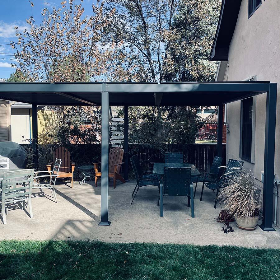 PURPLE LEAF Caesar Solar Louvered Pergola with LED Strip Lights and Control Panel Aluminum Outdoor Pergola with Adjustable Roof for Patio Deck Garden Yard Gray - Image 12