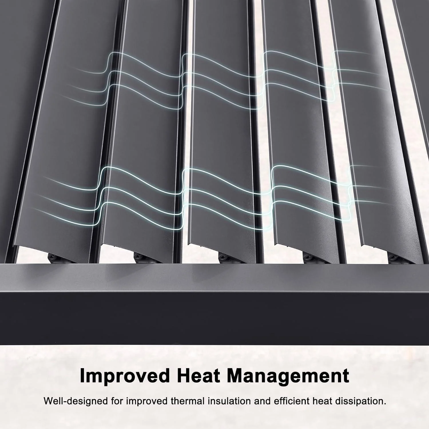 PURPLE LEAF Caesar Solar Louvered Pergola with LED Strip Lights and Control Panel Aluminum Outdoor Pergola with Adjustable Roof for Patio Deck Garden Yard Gray - Image 16