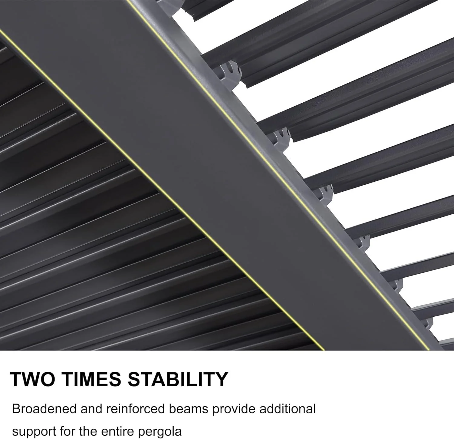 PURPLE LEAF Caesar Solar Louvered Pergola with LED Strip Lights and Control Panel Aluminum Outdoor Pergola with Adjustable Roof for Patio Deck Garden Yard Gray - Image 8