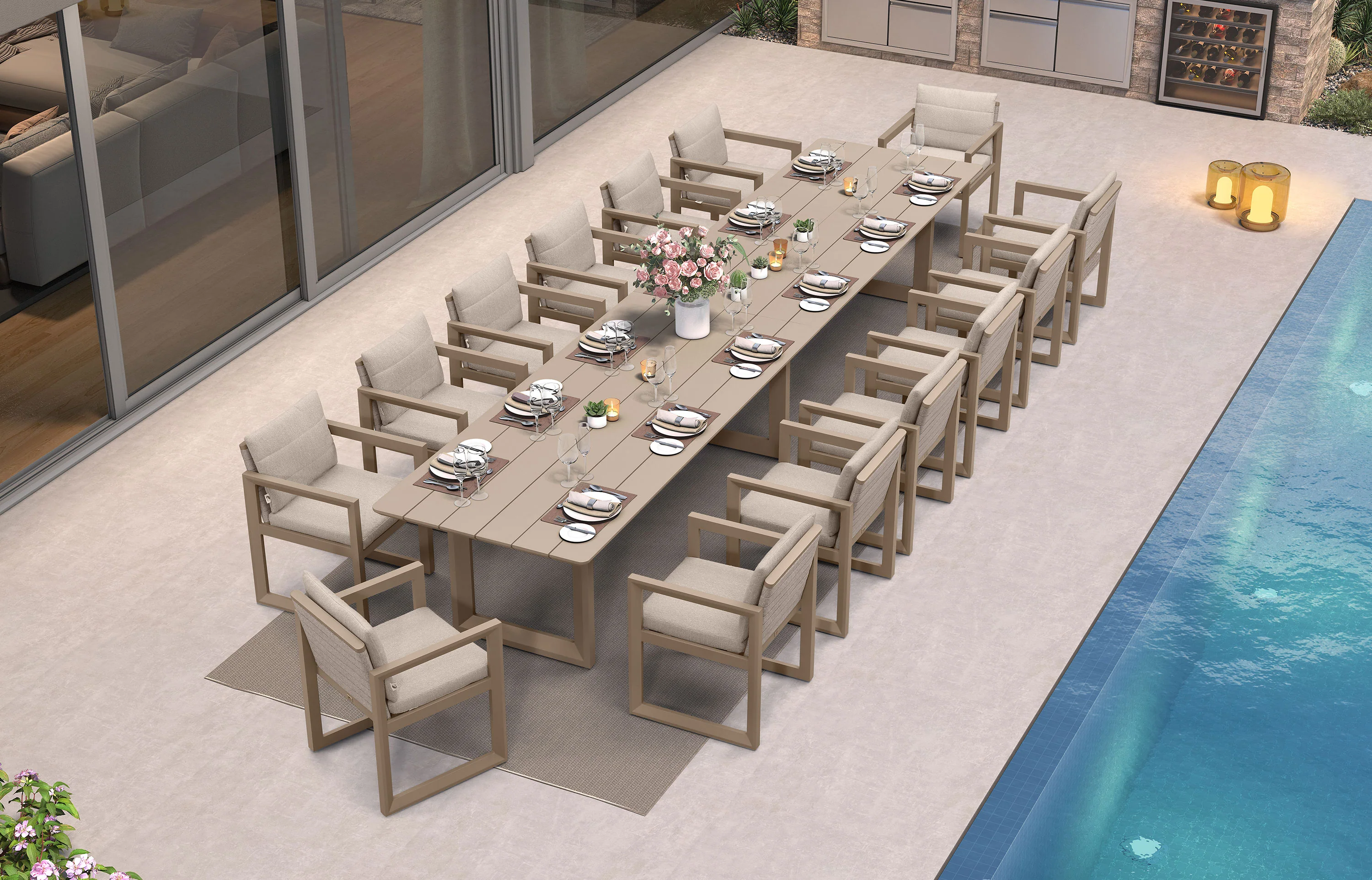 PURPLE LEAF Caesar Outdoor Louvered Pergola Patio Sun Shade Shelter with Adjustable Hardtop Patio Pergola Gray Frame White Roof - Image 86