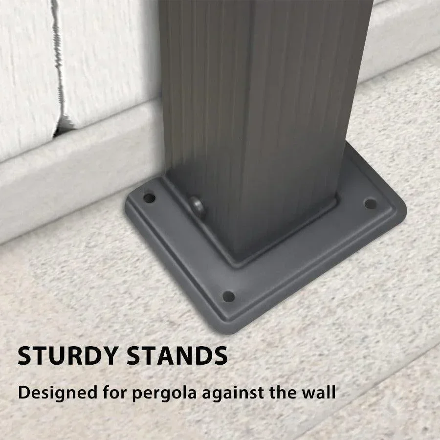 PURPLE LEAF Outdoor Pergola with Retractable Canopy Aluminum Shelter for Porch Garden  Beach Shade Pavilion Pergola Modern Backyard Deck - Image 105