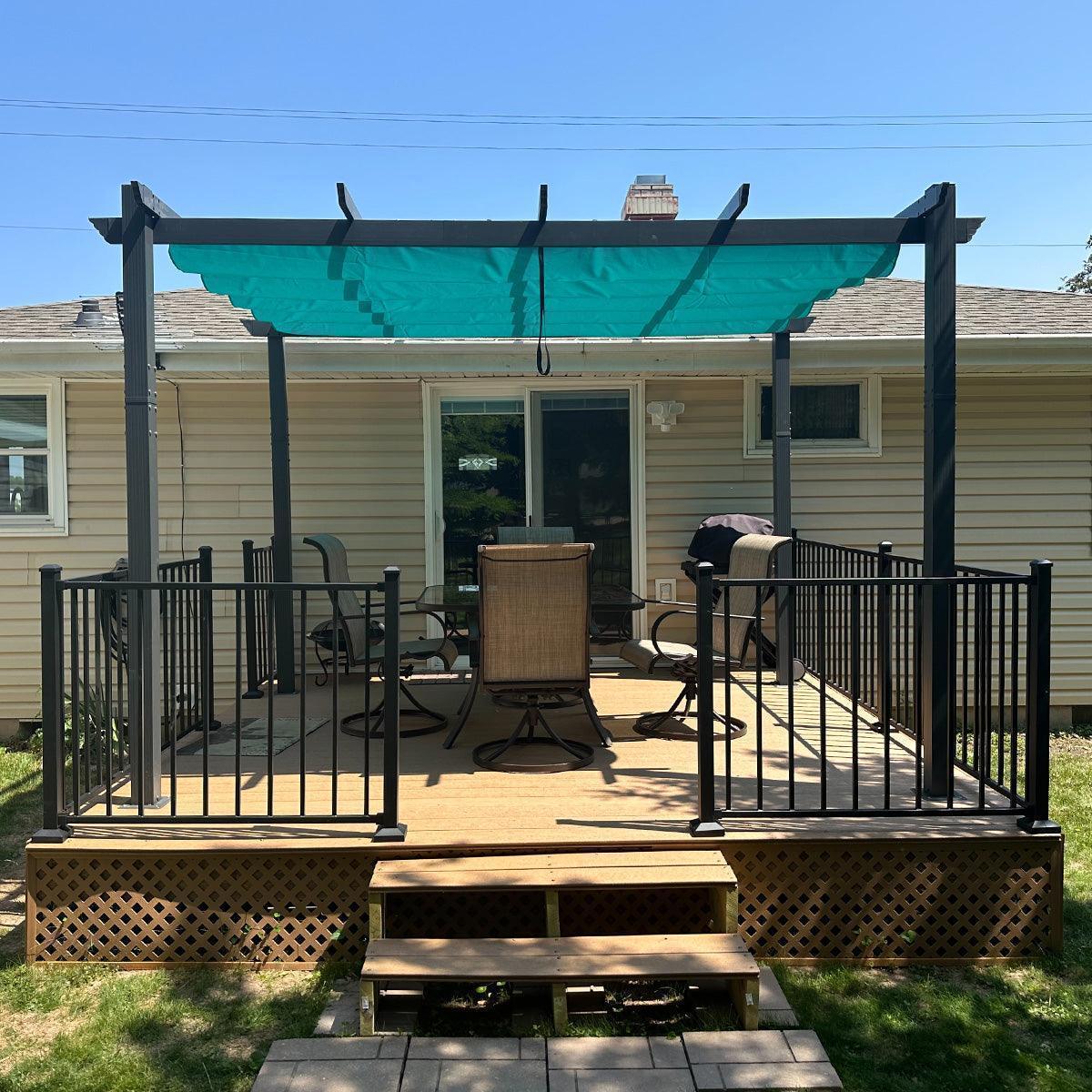 PURPLE LEAF Outdoor Pergola with Retractable Canopy Aluminum Shelter for Porch Garden  Beach Shade Pavilion Pergola Modern Backyard Deck - Image 110