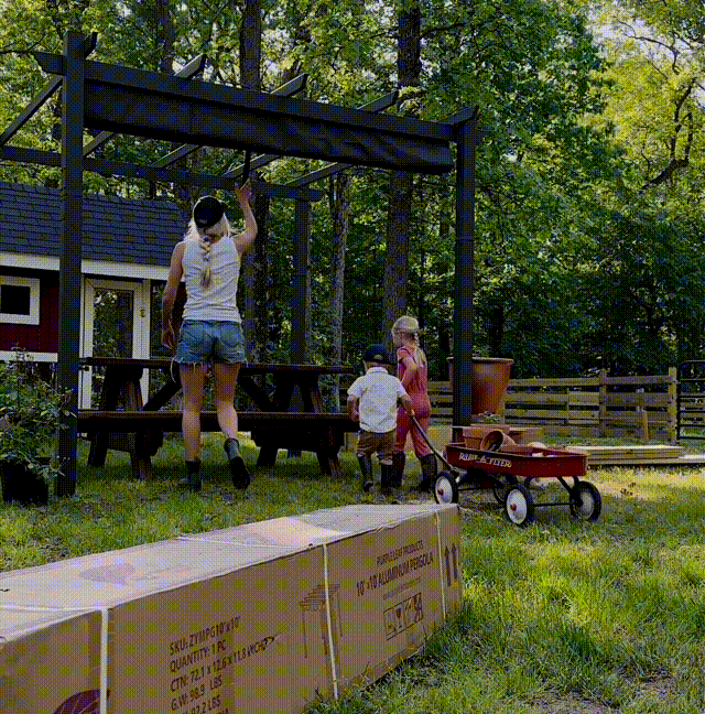 PURPLE LEAF Outdoor Pergola with Retractable Canopy Aluminum Shelter for Porch Garden  Beach Shade Pavilion Pergola Modern Backyard Deck - Image 9