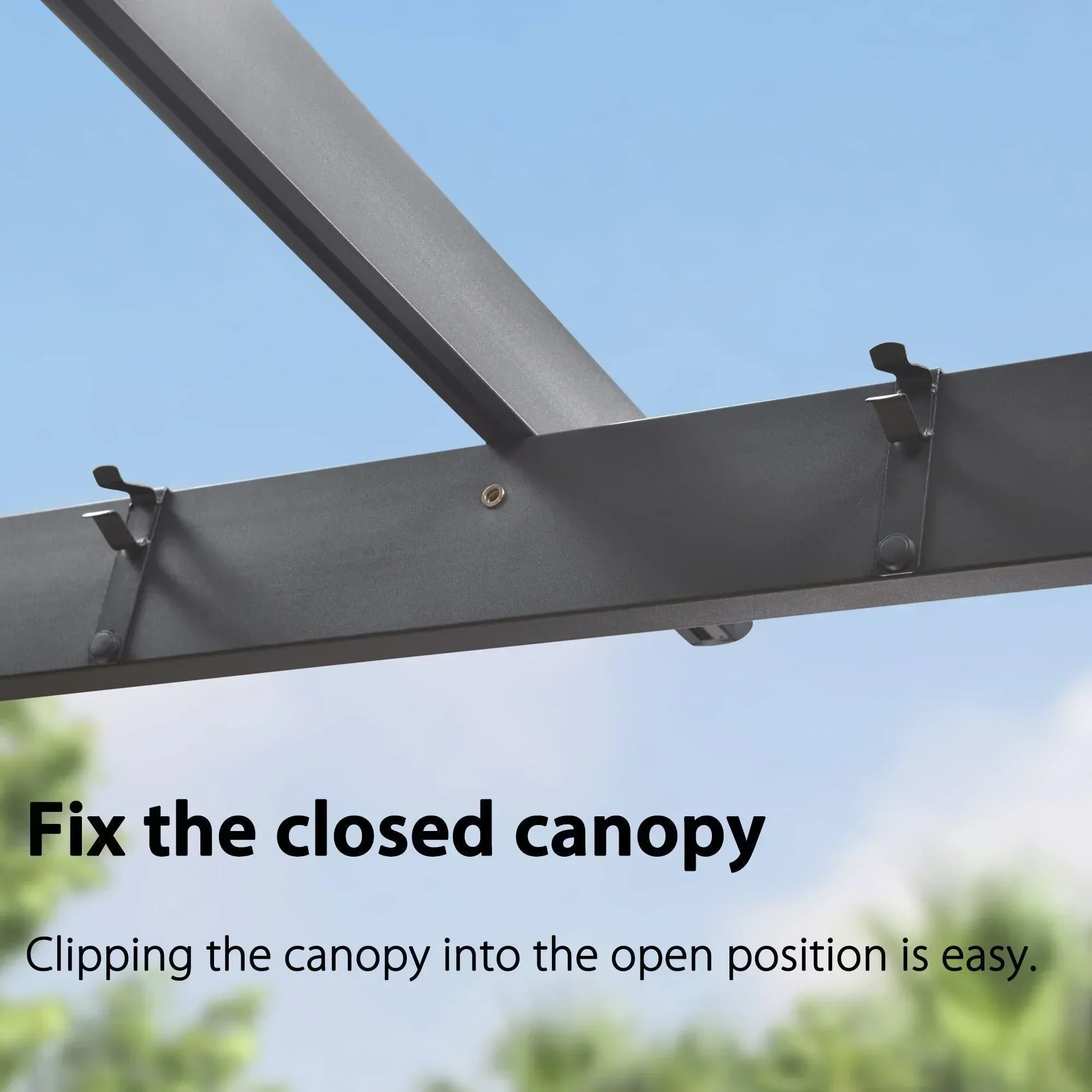 PURPLE LEAF Outdoor Pergola with Retractable Canopy Aluminum Shelter for Porch Garden  Beach Shade Pavilion Pergola Modern Backyard Deck - Image 126