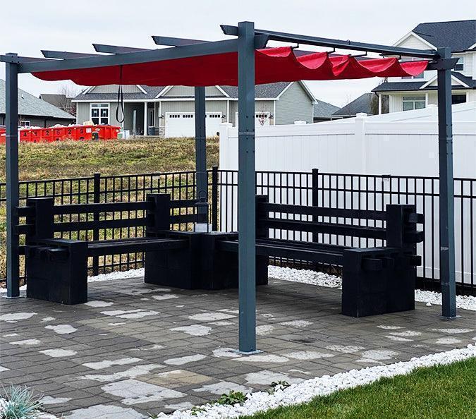 PURPLE LEAF Outdoor Pergola with Retractable Canopy Aluminum Shelter for Porch Garden  Beach Shade Pavilion Pergola Modern Backyard Deck - Image 136
