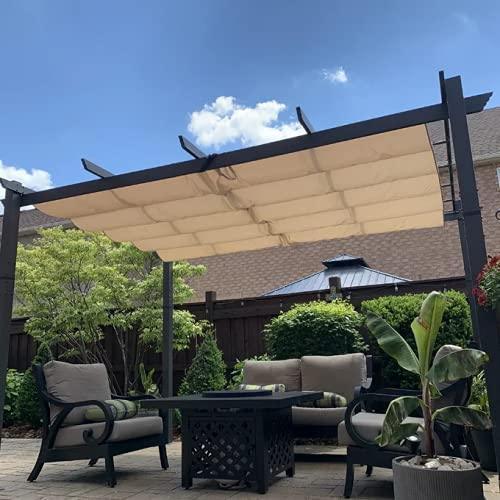 PURPLE LEAF Outdoor Pergola with Retractable Canopy Aluminum Shelter for Porch Garden  Beach Shade Pavilion Pergola Modern Backyard Deck - Image 10