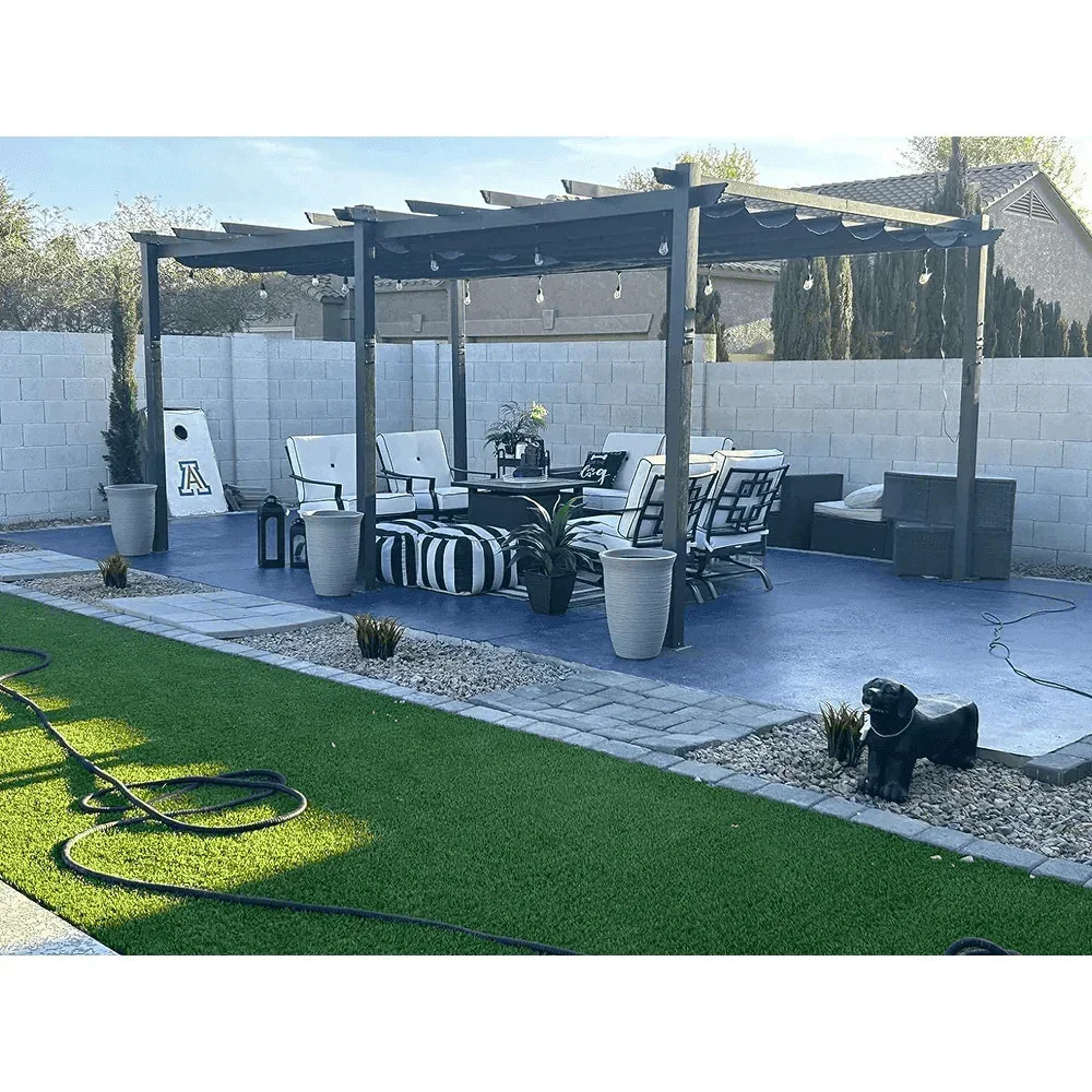PURPLE LEAF Outdoor Pergola with Retractable Canopy Aluminum Shelter for Porch Garden  Beach Shade Pavilion Pergola Modern Backyard Deck - Image 165