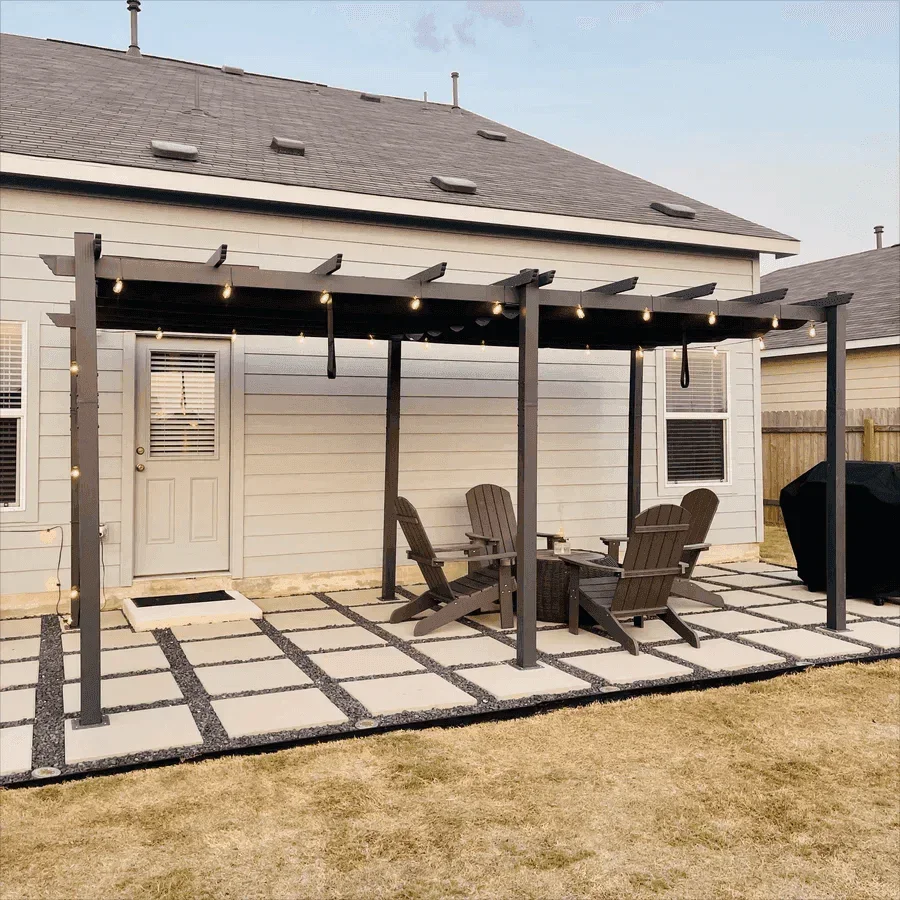 PURPLE LEAF Outdoor Pergola with Retractable Canopy Aluminum Shelter for Porch Garden  Beach Shade Pavilion Pergola Modern Backyard Deck - Image 168