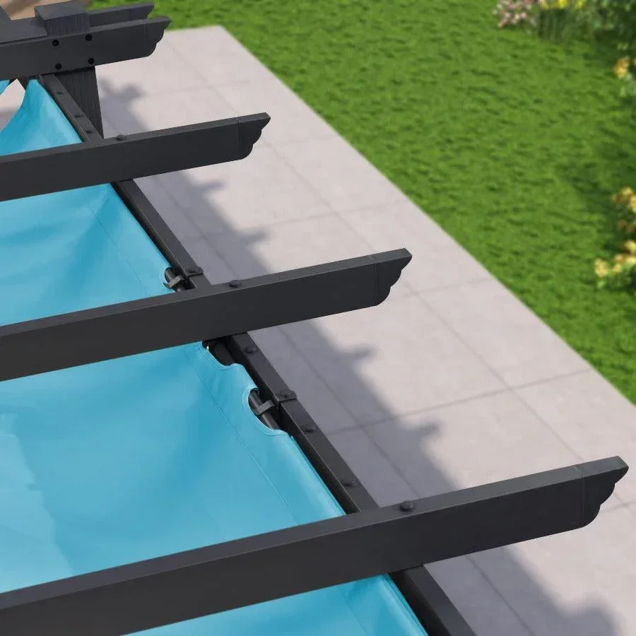 PURPLE LEAF Outdoor Pergola with Retractable Canopy Aluminum Shelter for Porch Garden  Beach Shade Pavilion Pergola Modern Backyard Deck - Image 64