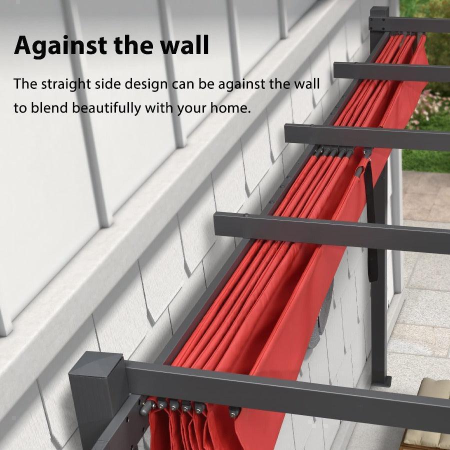 PURPLE LEAF Outdoor Pergola with Retractable Canopy Aluminum Shelter for Porch Garden  Beach Shade Pavilion Pergola Modern Backyard Deck - Image 99