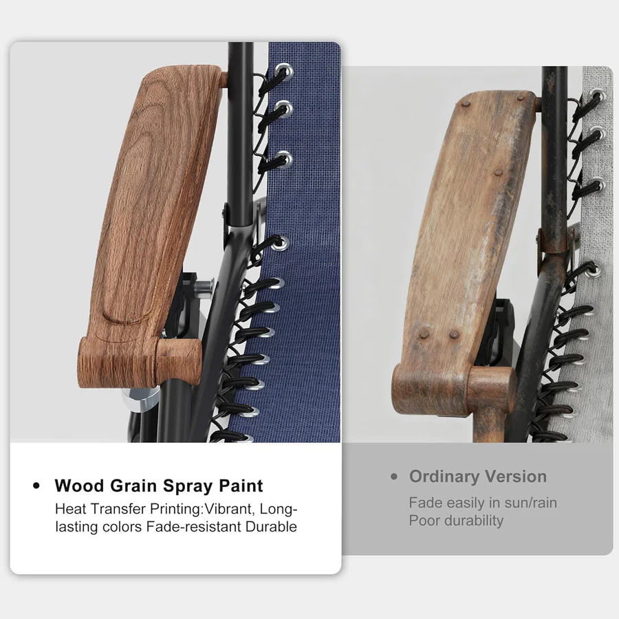 PURPLE LEAF Outdoor Reclining Chair Patio Zero Gravity Chaise Lounge Folding Chair with Removable Cushion Adjustable Headrest for Lawn Camping Beach Pool - Image 26