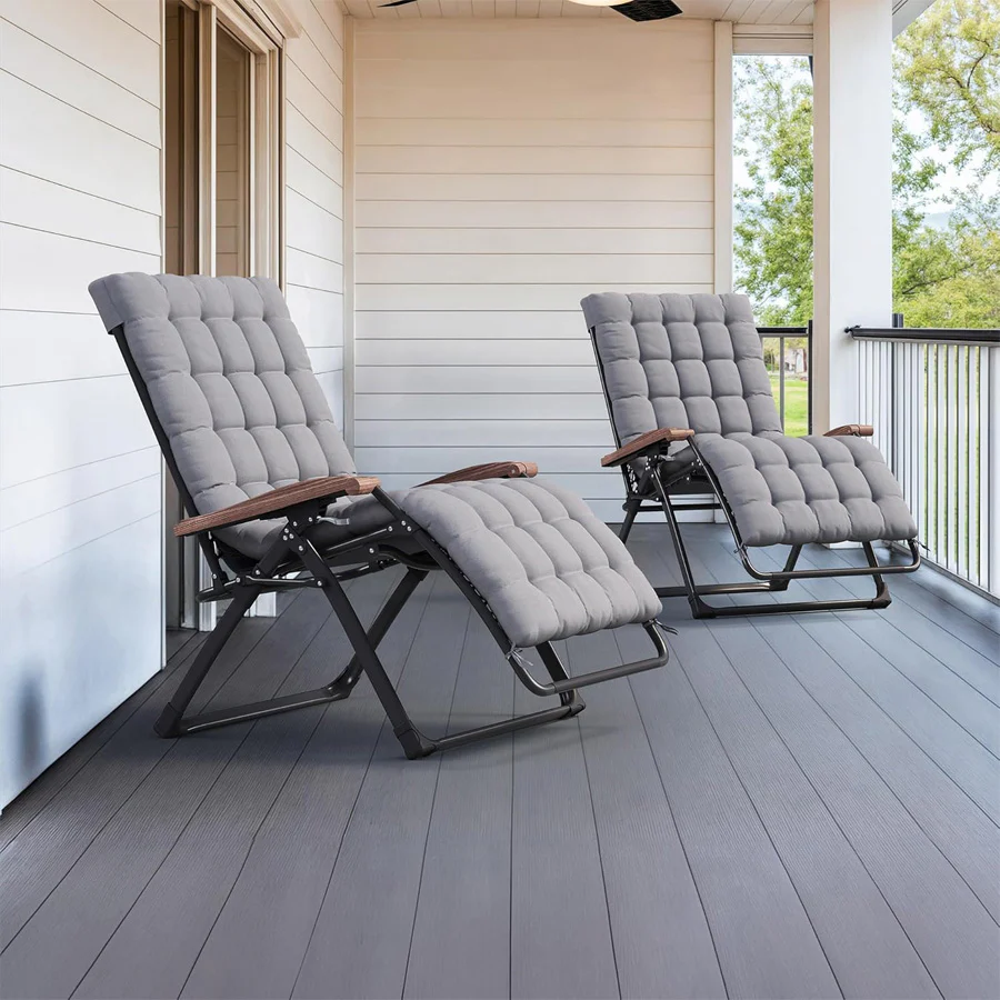 PURPLE LEAF Outdoor Reclining Chair Patio Zero Gravity Chaise Lounge Folding Chair with Removable Cushion Adjustable Headrest for Lawn Camping Beach Pool - Image 57