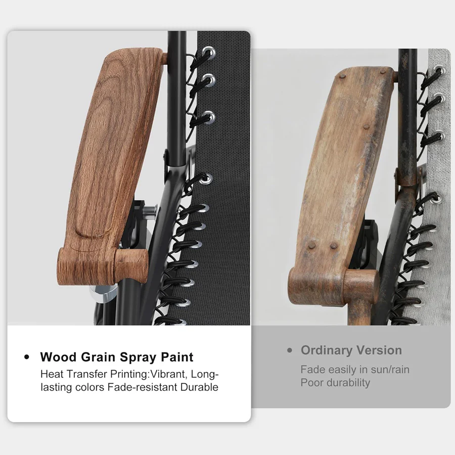 PURPLE LEAF Outdoor Reclining Chair Patio Zero Gravity Chaise Lounge Folding Chair with Removable Cushion Adjustable Headrest for Lawn Camping Beach Pool - Image 6