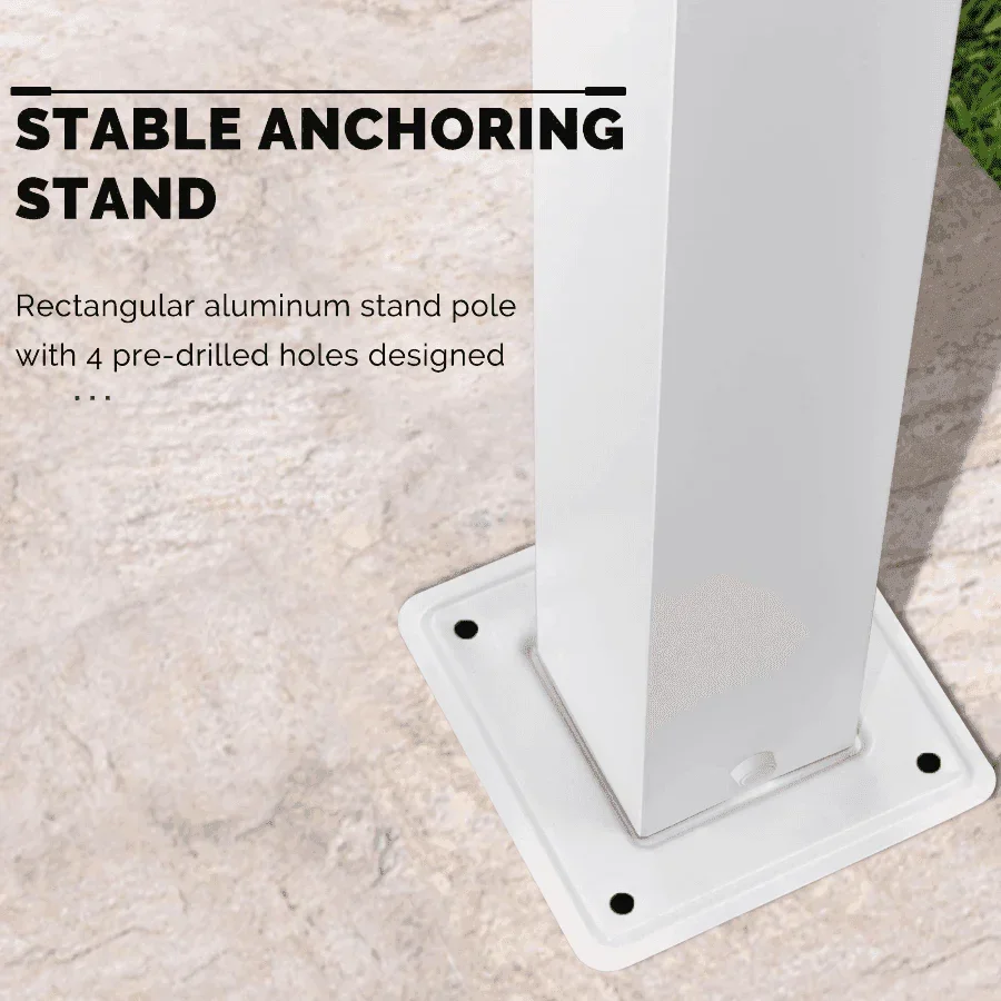 PURPLE LEAF Outdoor Retractable Pergola with Double Sun Shade Canopy White Heavy-Duty Aluminum Pergola Patio Modern Pergola for Garden Deck Backyard - Image 10