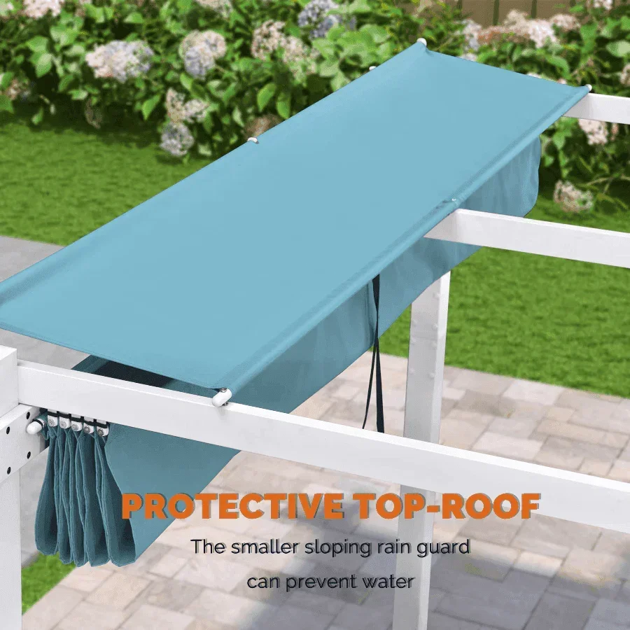 PURPLE LEAF Outdoor Retractable Pergola with Double Sun Shade Canopy White Heavy-Duty Aluminum Pergola Patio Modern Pergola for Garden Deck Backyard - Image 54