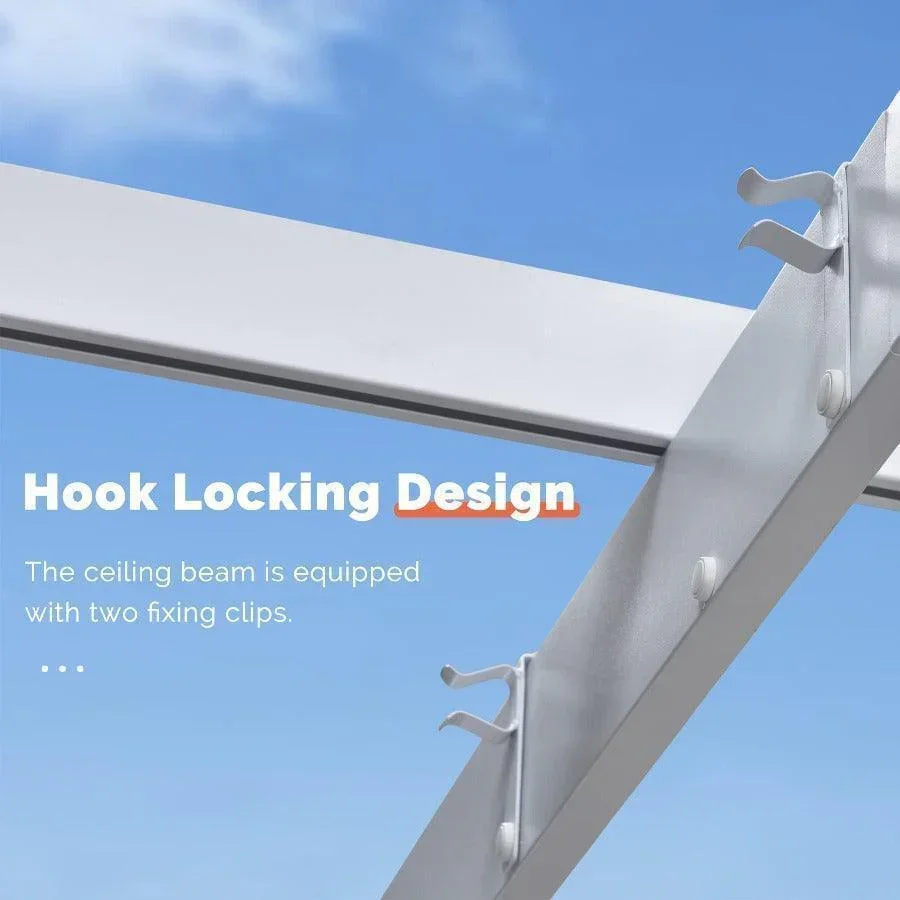 PURPLE LEAF Outdoor Retractable Pergola with Double Sun Shade Canopy White Heavy-Duty Aluminum Pergola Patio Modern Pergola for Garden Deck Backyard - Image 5