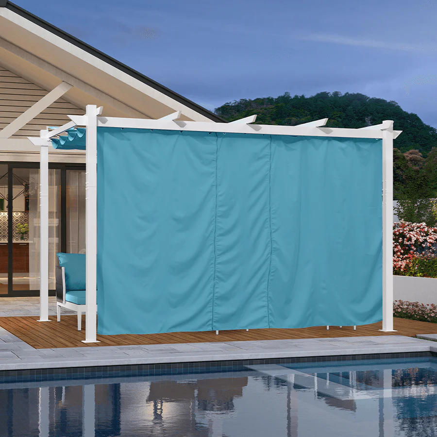 PURPLE LEAF Outdoor Retractable Pergola with Double Sun Shade Canopy White Heavy-Duty Aluminum Pergola Patio Modern Pergola With Curtains - Image 72