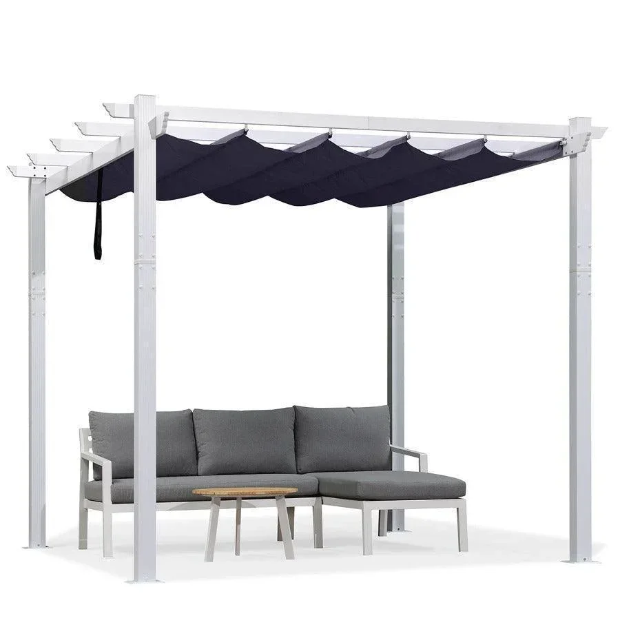 PURPLE LEAF Outdoor Retractable Pergola with Sun Shade Canopy Cover White Patio Metal Shelter for Garden Pavilion Grill Gazebo Grape Trellis Pergola - Image 9