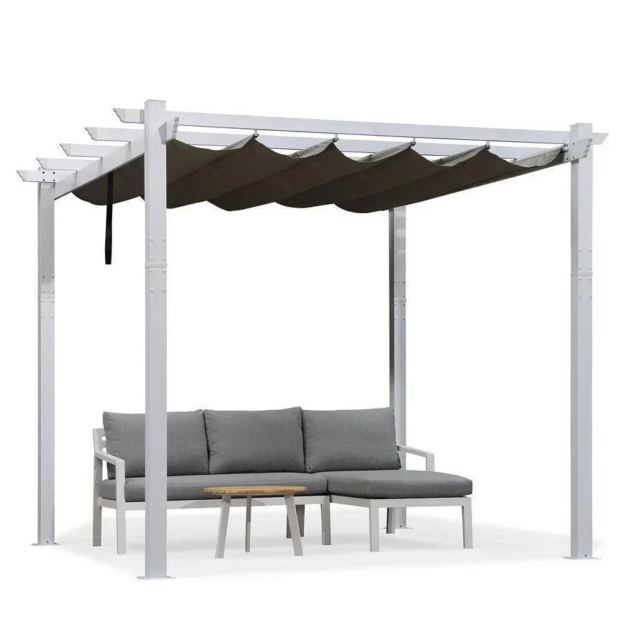 PURPLE LEAF Outdoor Retractable Pergola with Sun Shade Canopy Cover White Patio Metal Shelter for Garden Pavilion Grill Gazebo Grape Trellis Pergola - Image 14