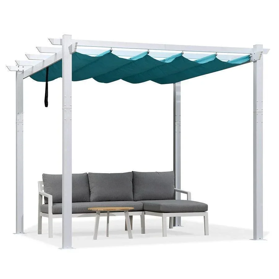 PURPLE LEAF Outdoor Retractable Pergola with Sun Shade Canopy Cover White Patio Metal Shelter for Garden Pavilion Grill Gazebo Grape Trellis Pergola - Image 19